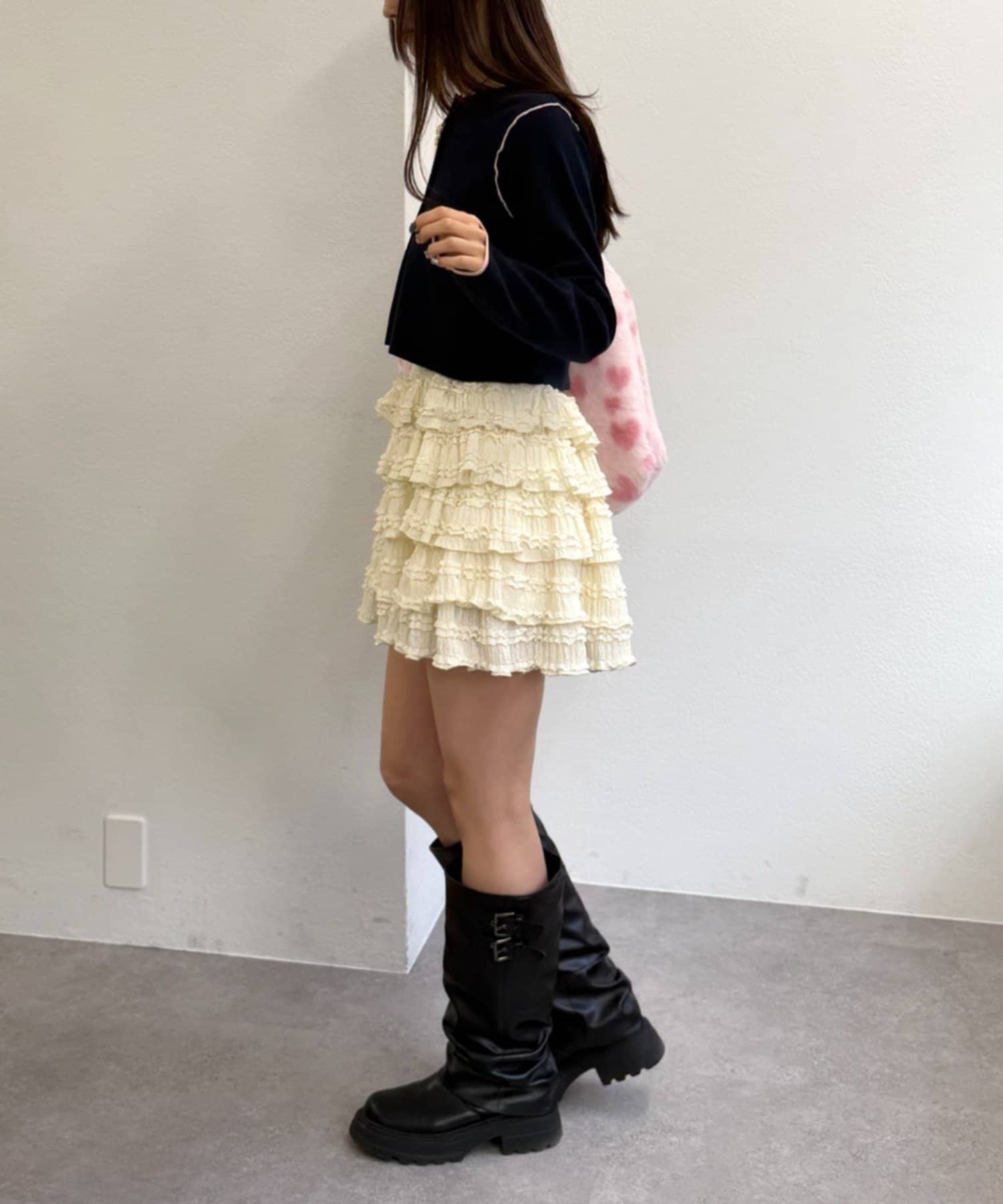 w closet(ダブルクローゼット) 配色パイピングカーディガン