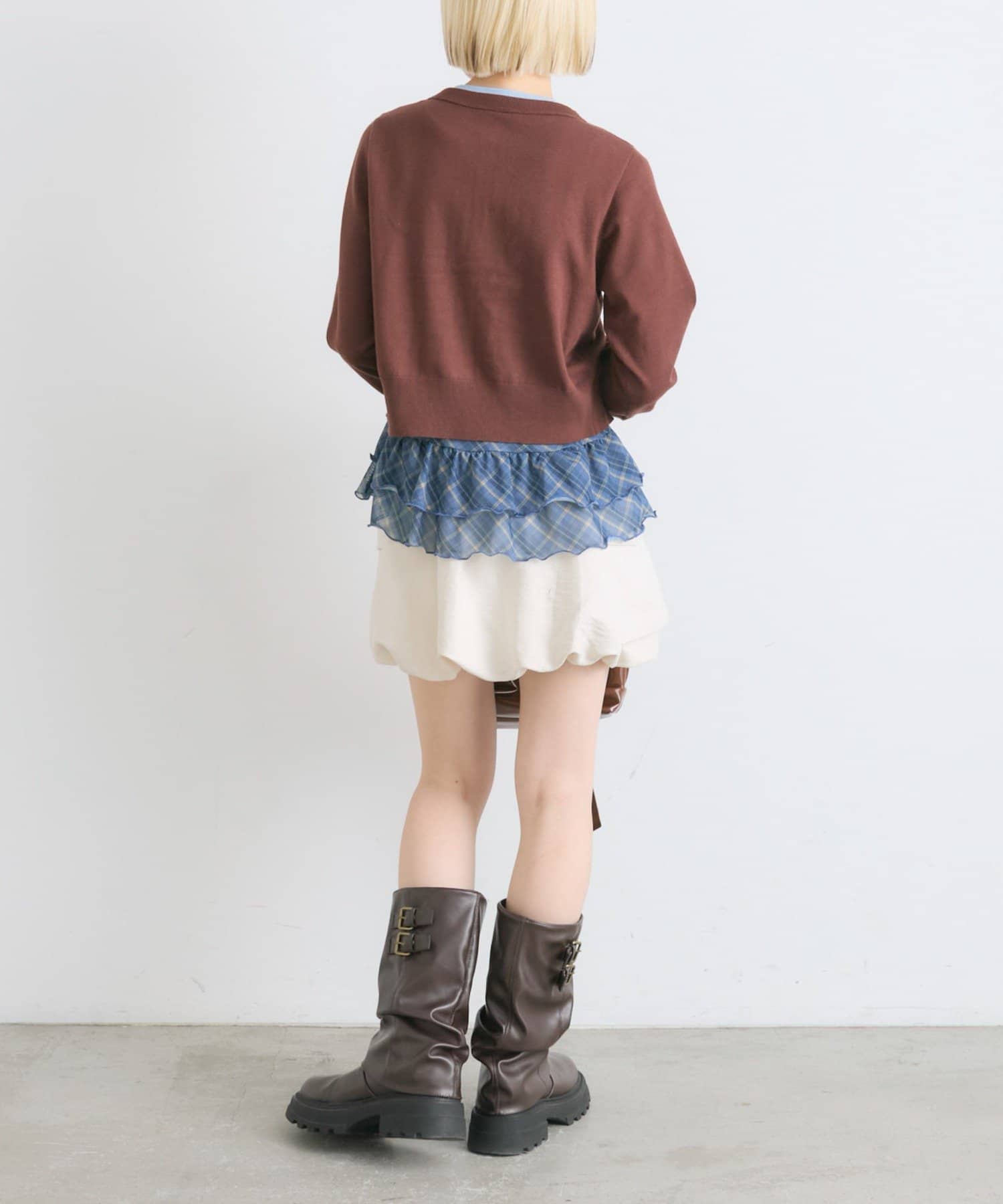 w closet(ダブルクローゼット) 裾フリルシアープルオーバー