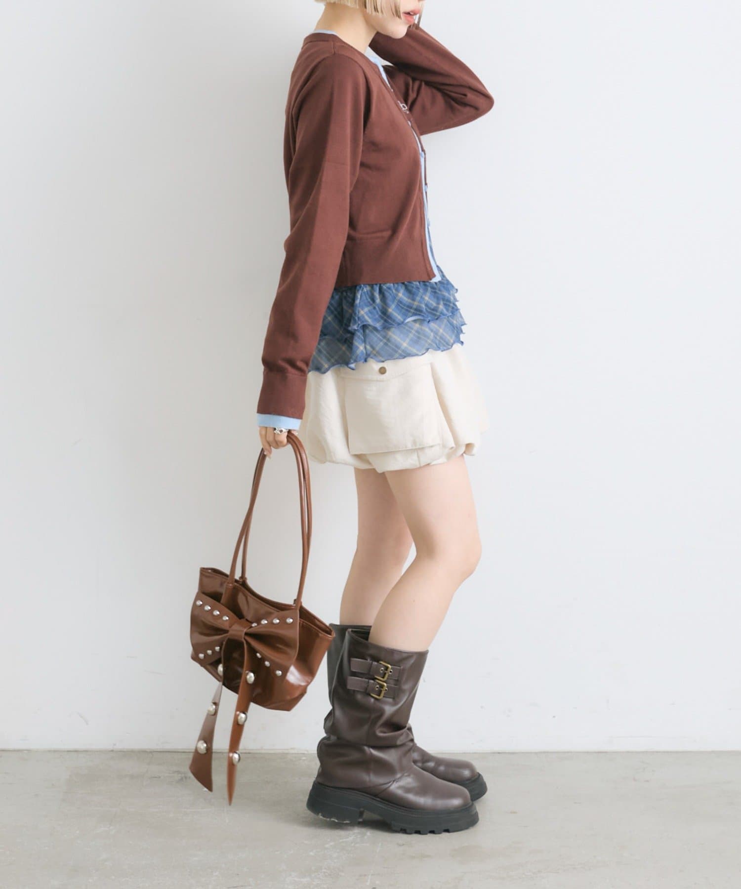 w closet(ダブルクローゼット) 裾フリルシアープルオーバー