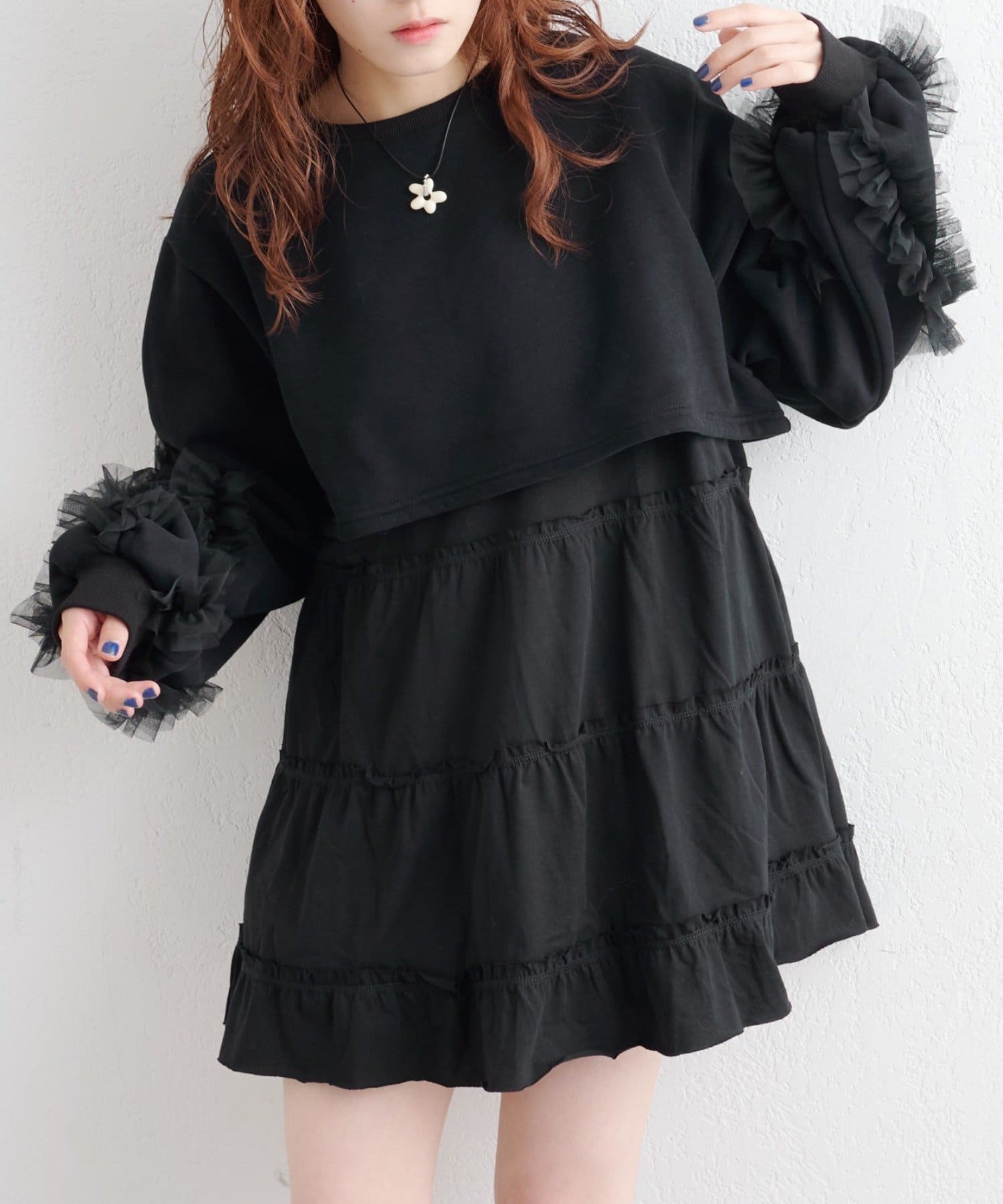 w closet(ダブルクローゼット) スウェットミニワンピース