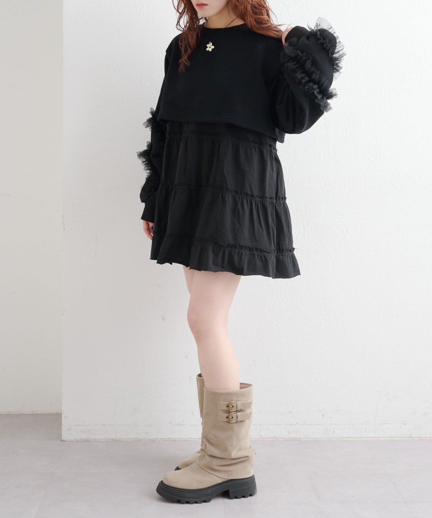 w closet(ダブルクローゼット) スウェットミニワンピース