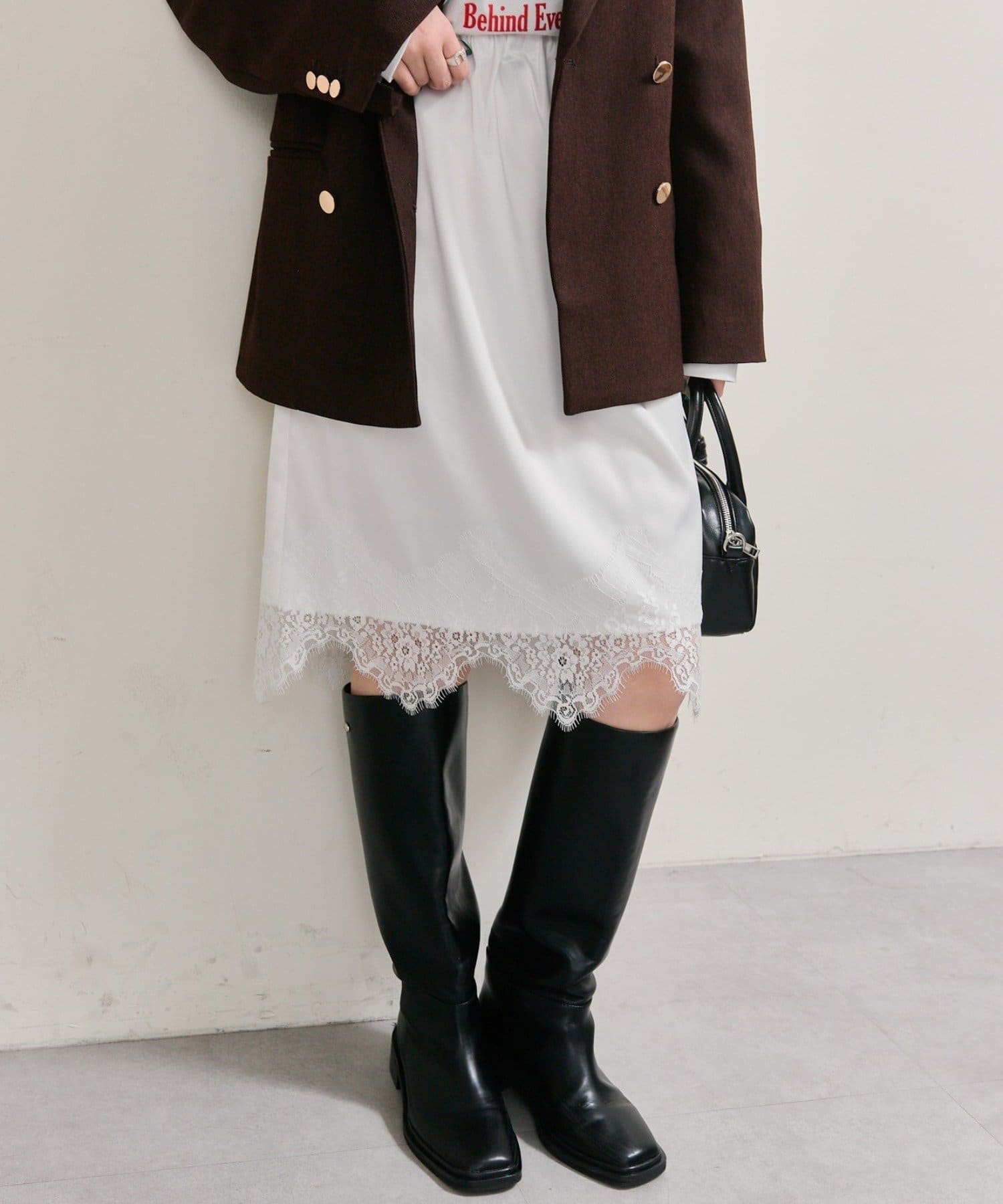 mystic(ミスティック) 《新作おすすめアイテム》【3色展開】裾レースマルチスカート