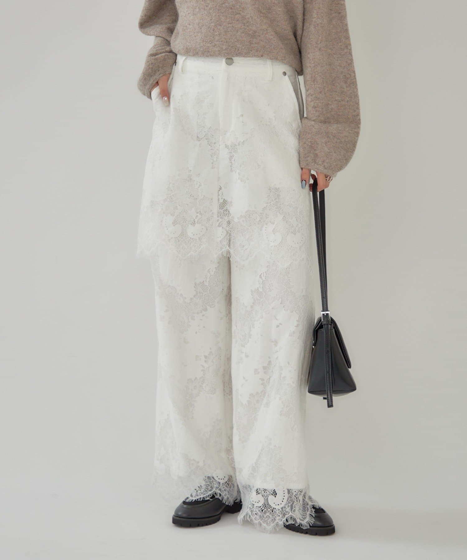 mystic(ミスティック) スカラップレースレイヤードパンツ