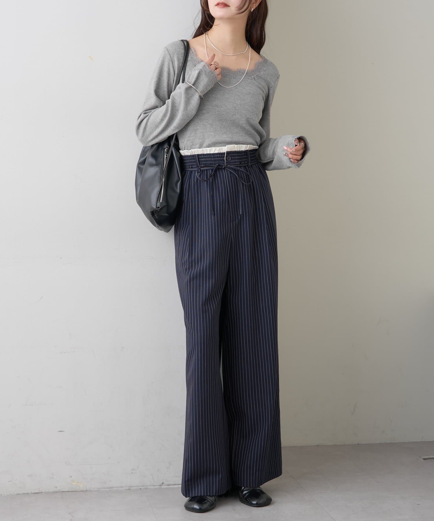 mystic(ミスティック) 【新色グレーが登場！】スクエアネックレースロンT