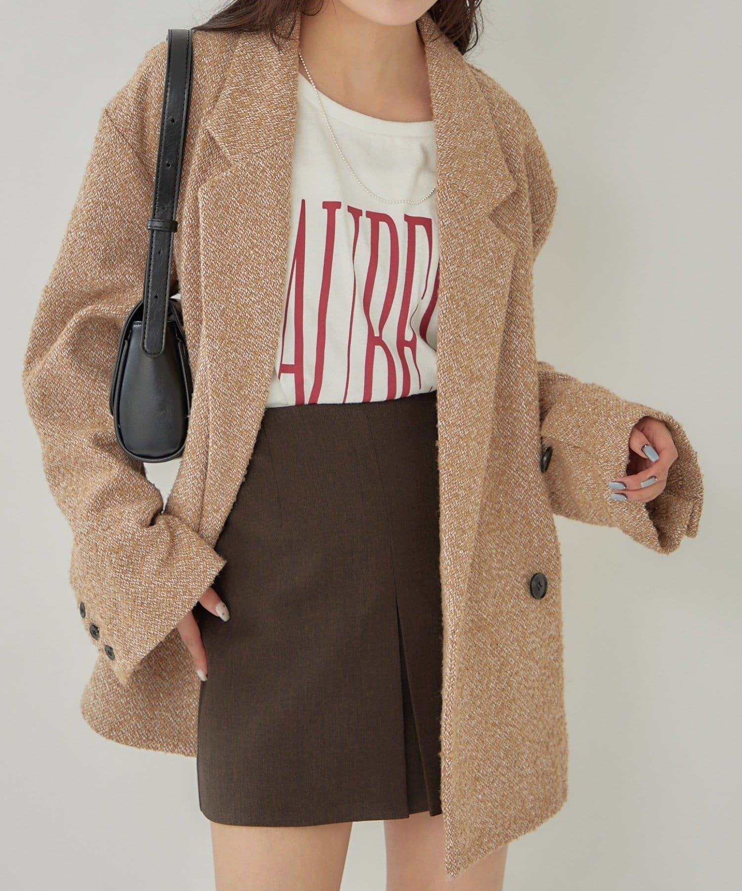 mystic(ミスティック) ツイードBIGジャケット