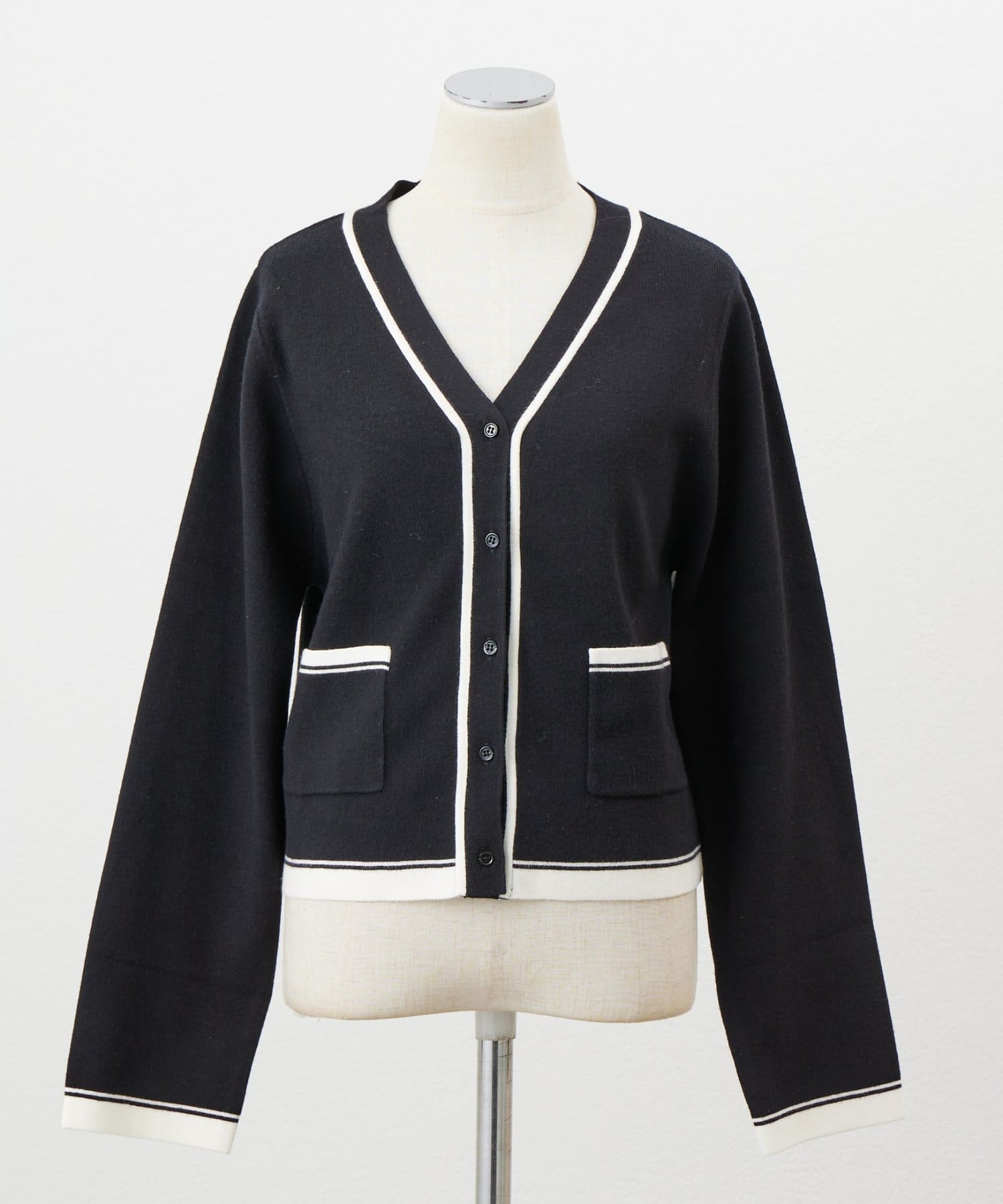 natural couture(ナチュラルクチュール) 【セットフェア対象】【パルクロ限定】配色ラインカーディガン