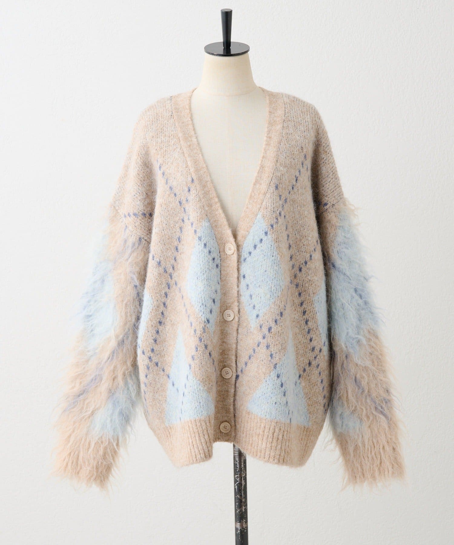 ear PAPILLONNER(イア パピヨネ) アーガイルニットカーディガン【SUM1 STYLE(スミスタイル)】