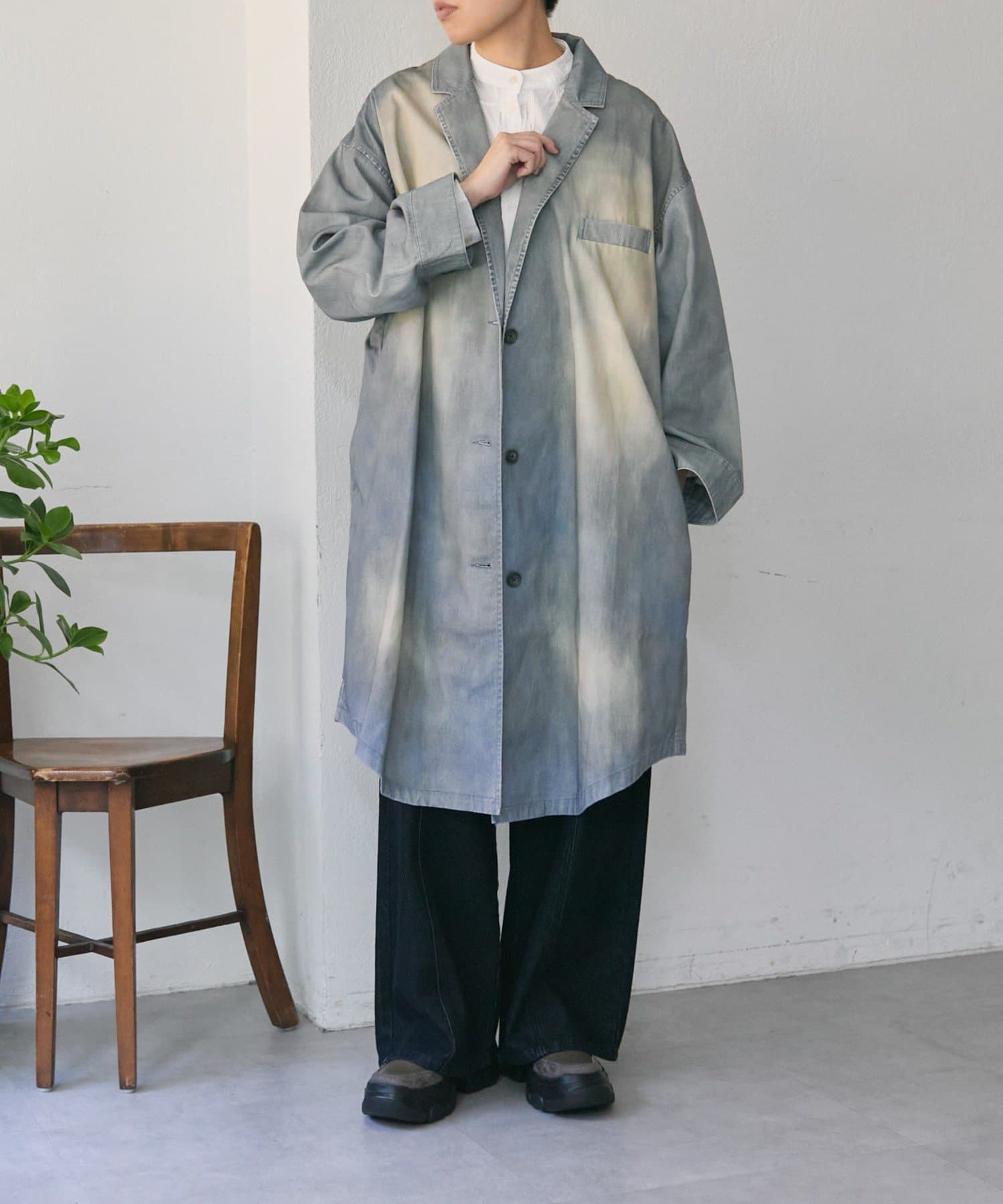 ear PAPILLONNER(イア パピヨネ) デニムプリントコート【SUM1 STYLE(スミスタイル)】