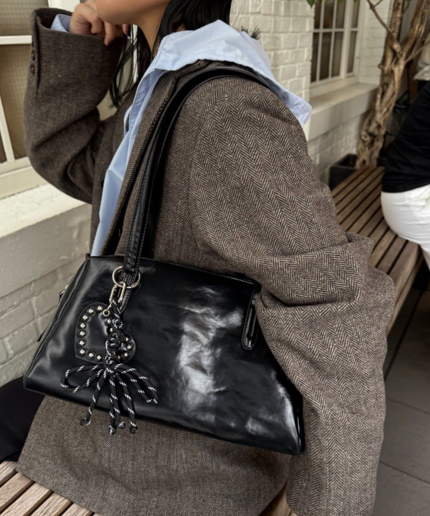 CIAOPANIC TYPY(チャオパニックティピー) 【ペットボトル収納可能】ハートスタッズチャーム付きボストンBAG