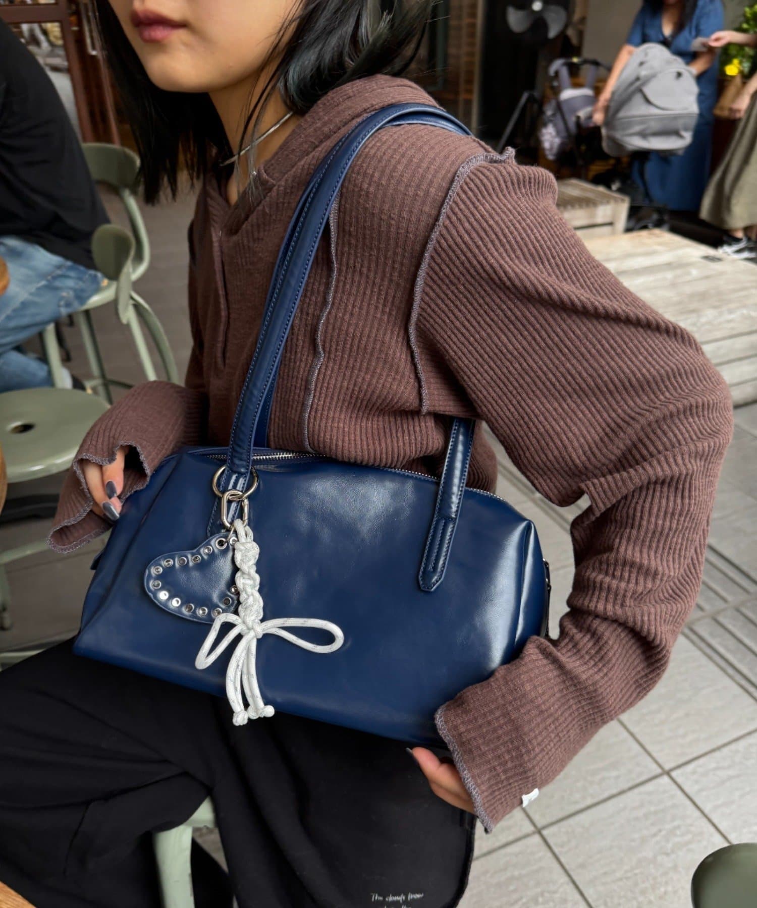 CIAOPANIC TYPY(チャオパニックティピー) 【ペットボトル収納可能】ハートスタッズチャーム付きボストンBAG