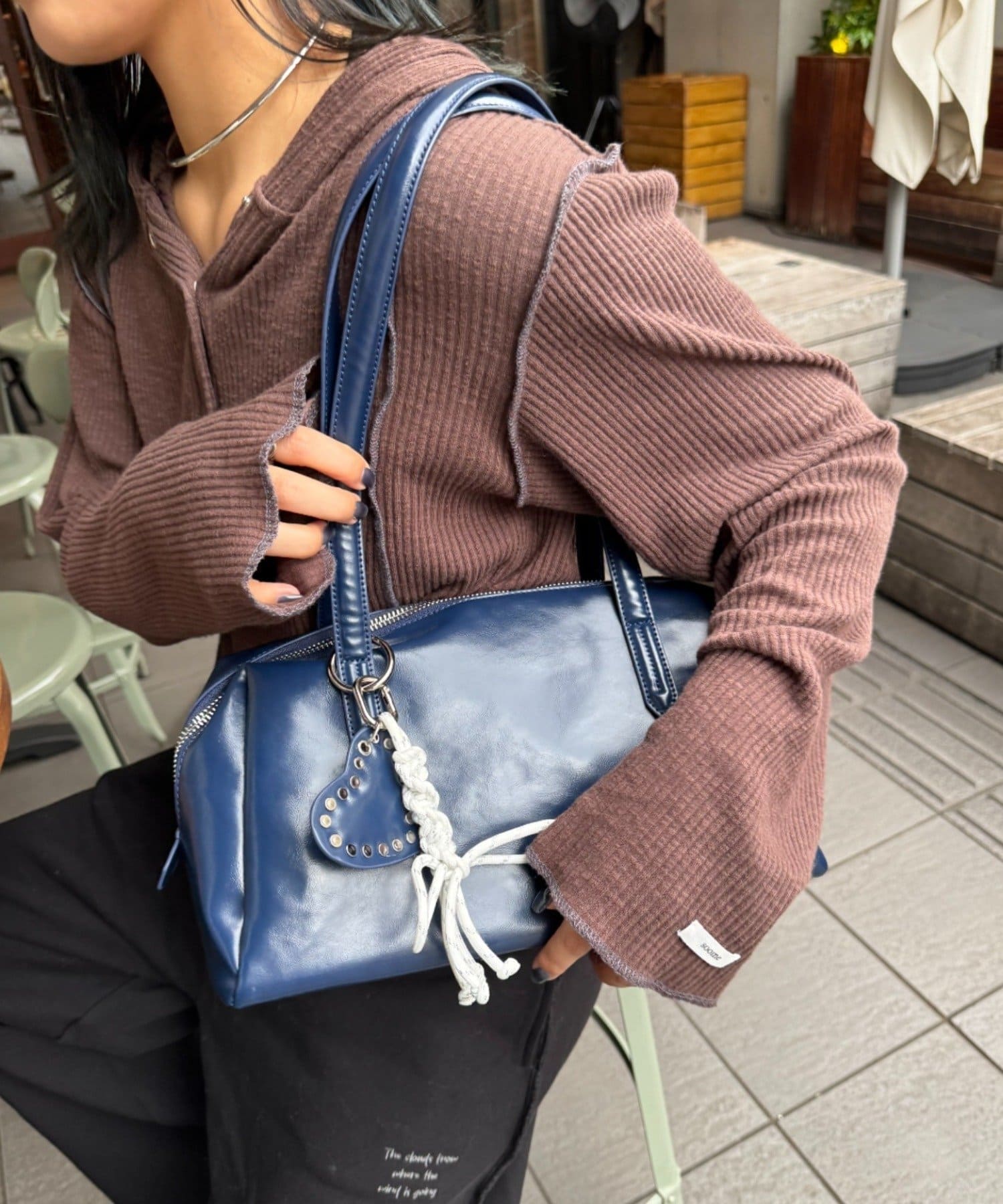 CIAOPANIC TYPY(チャオパニックティピー) 【ペットボトル収納可能】ハートスタッズチャーム付きボストンBAG