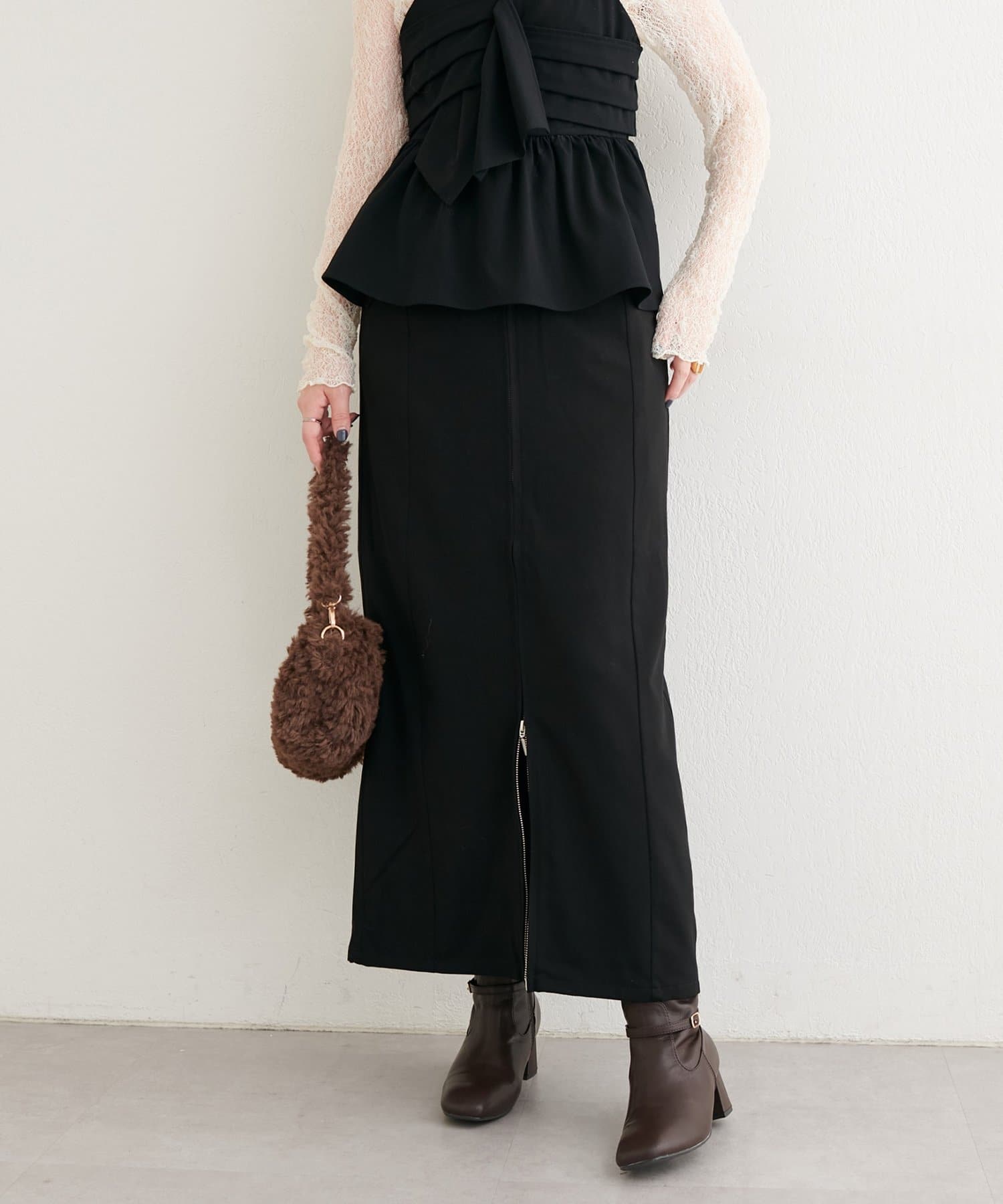 natural couture(ナチュラルクチュール) 【セットフェア対象】【パルクロ限定】フラップポケットジップスカート