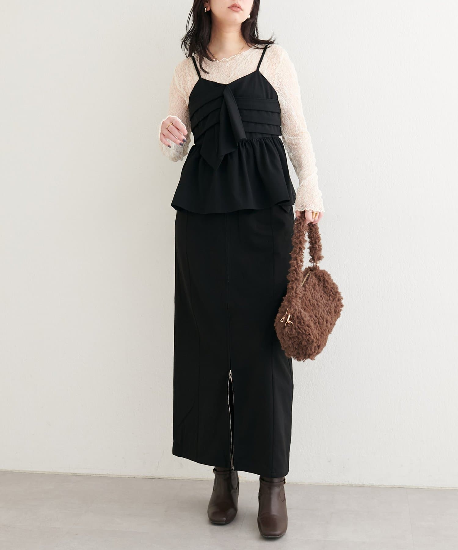 natural couture(ナチュラルクチュール) 【セットフェア対象】【パルクロ限定】フラップポケットジップスカート