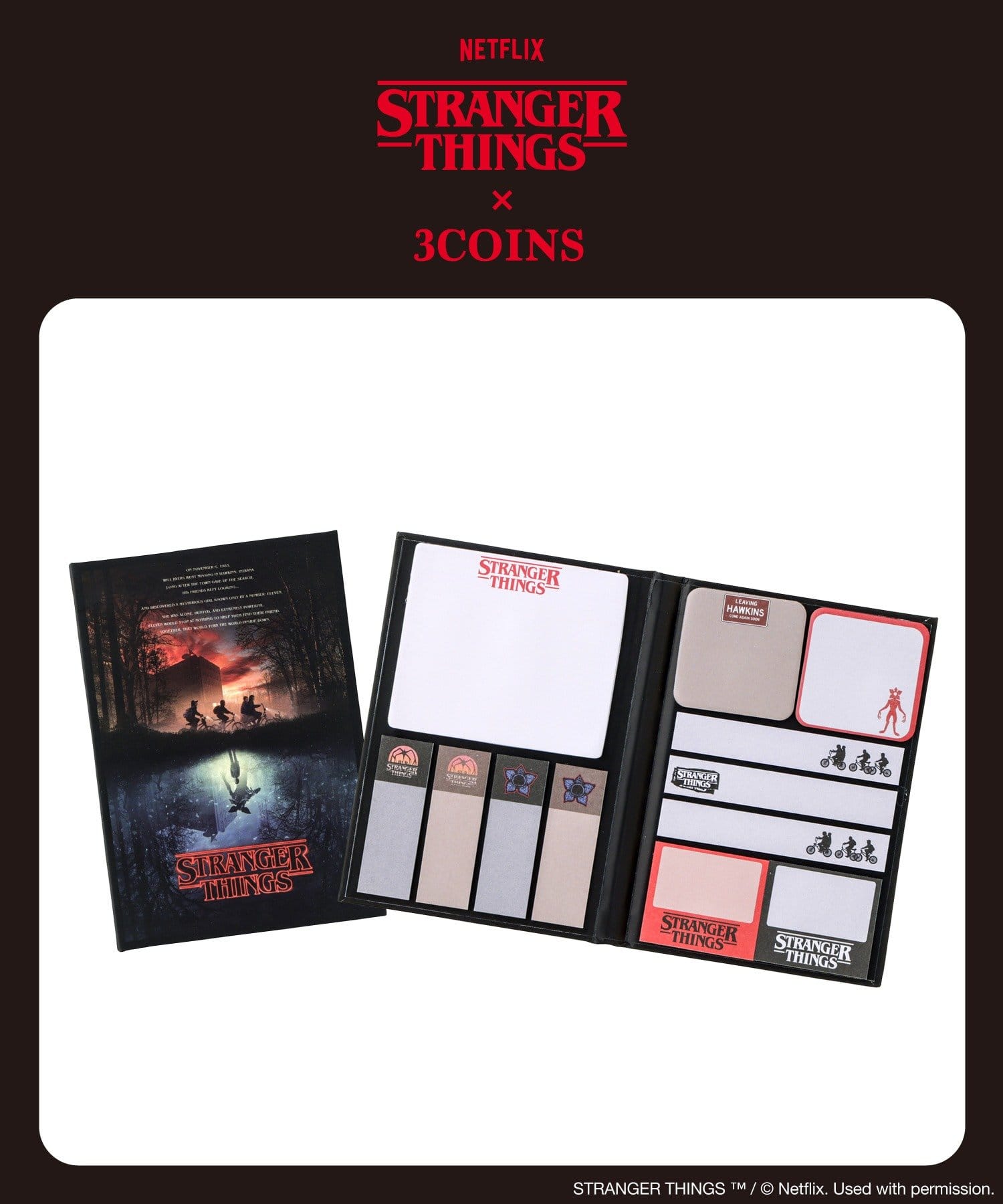 3COINS(スリーコインズ) ふせん／STRANGER THINGS