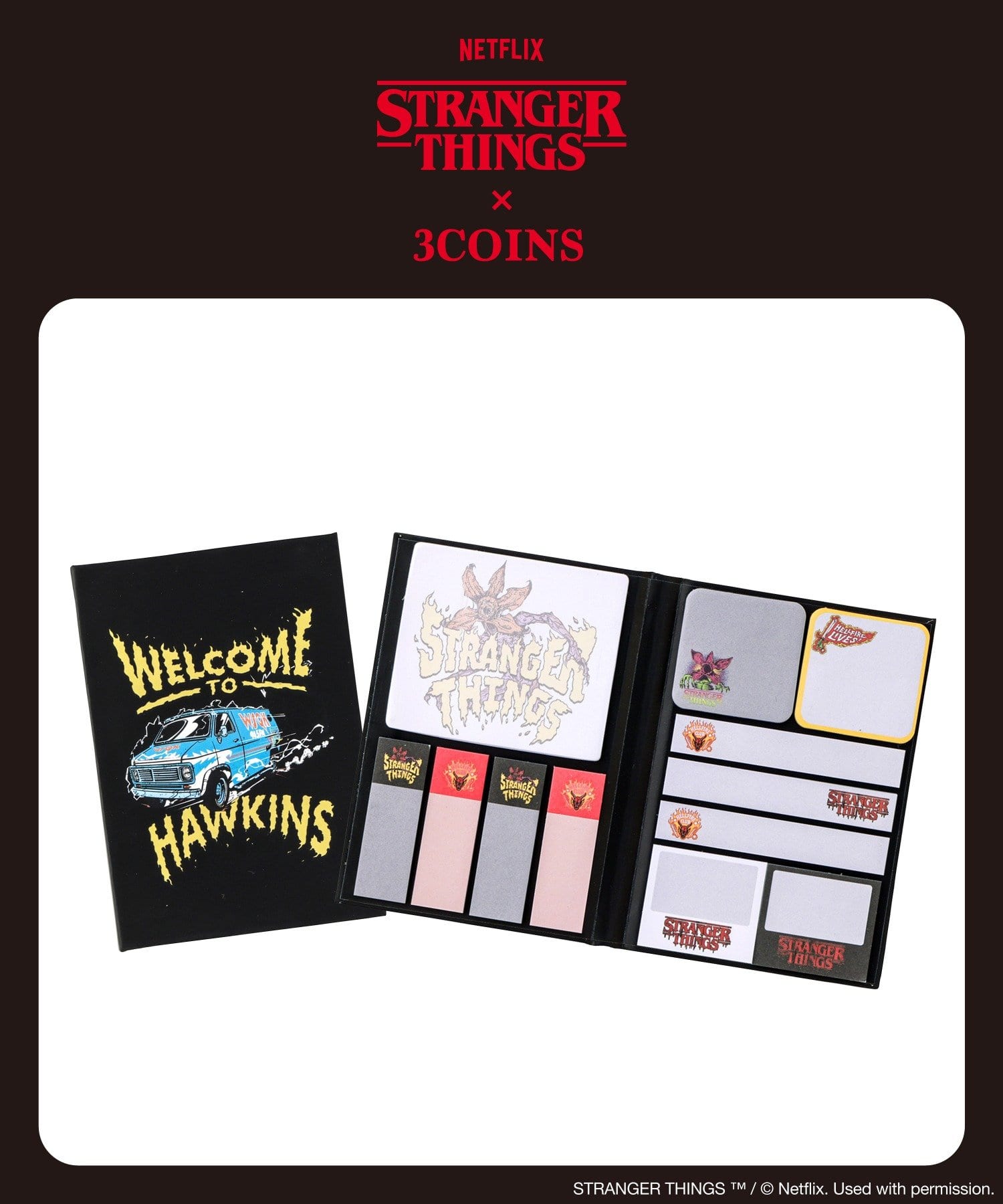 3COINS(スリーコインズ) ふせん／STRANGER THINGS