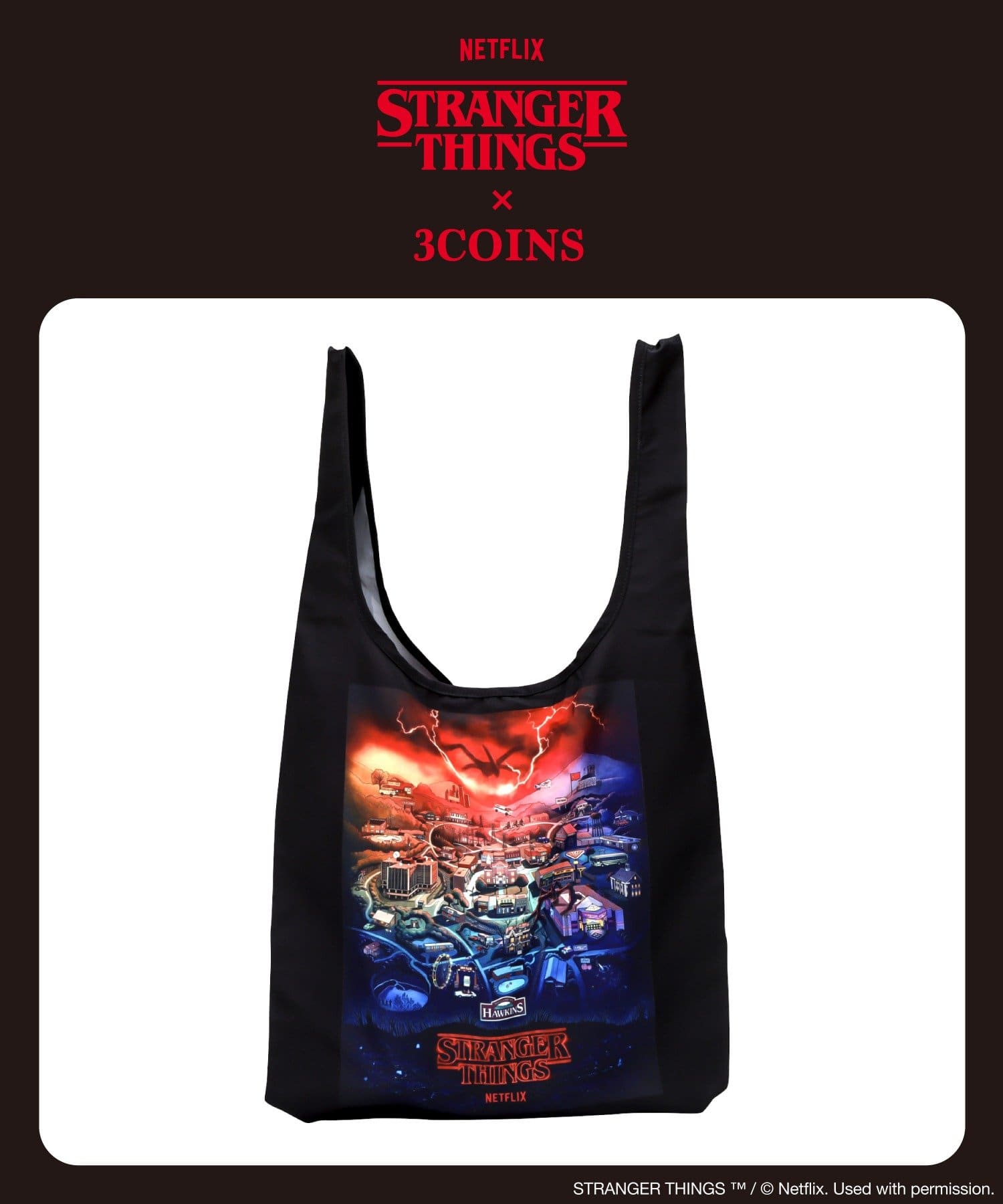 3COINS(スリーコインズ) エコバッグ／STRANGER THINGS