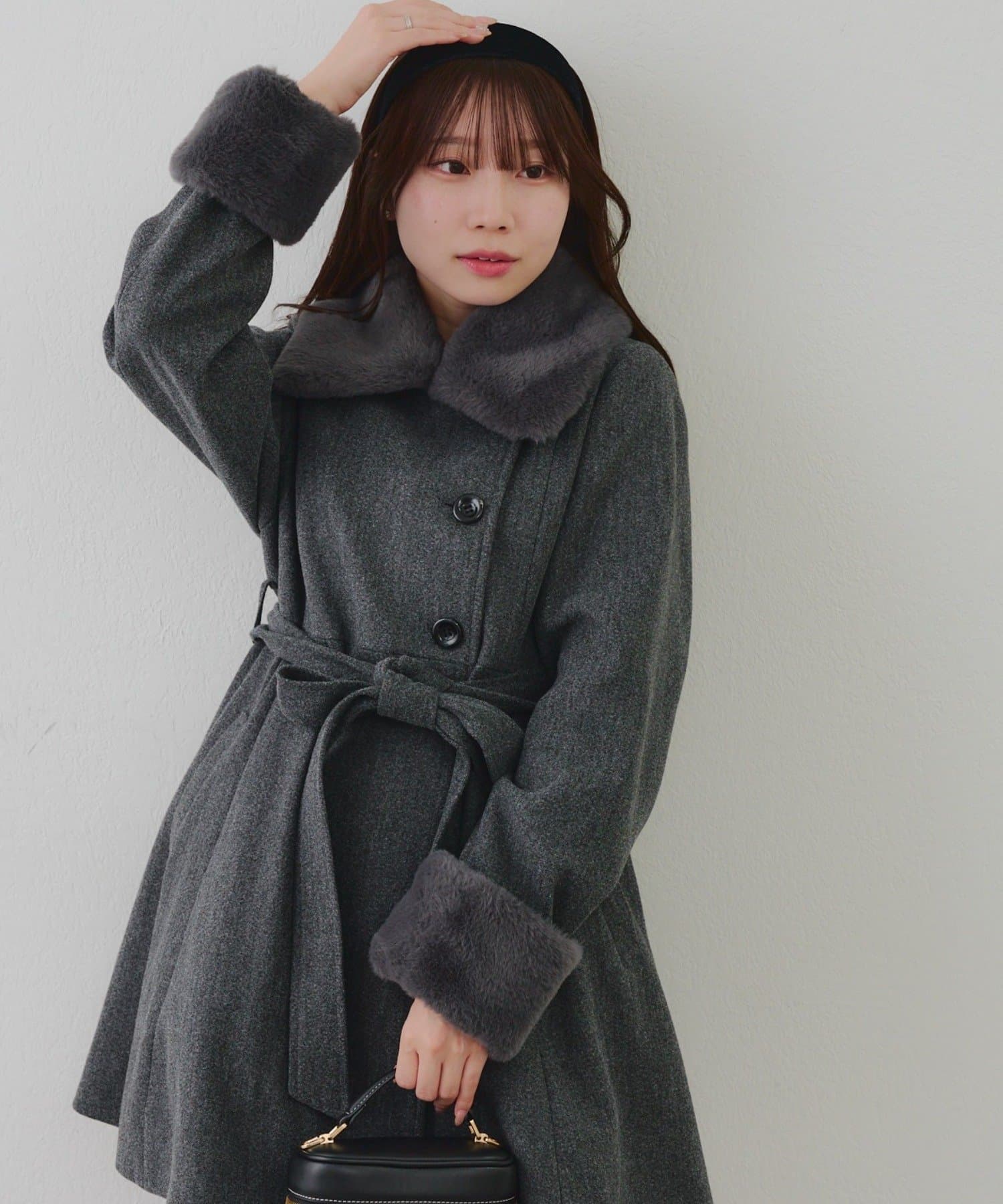 Remind me and forever(リマインドミーアンドフォーエバー) マルチWAYファー付ミドル丈フレアコート