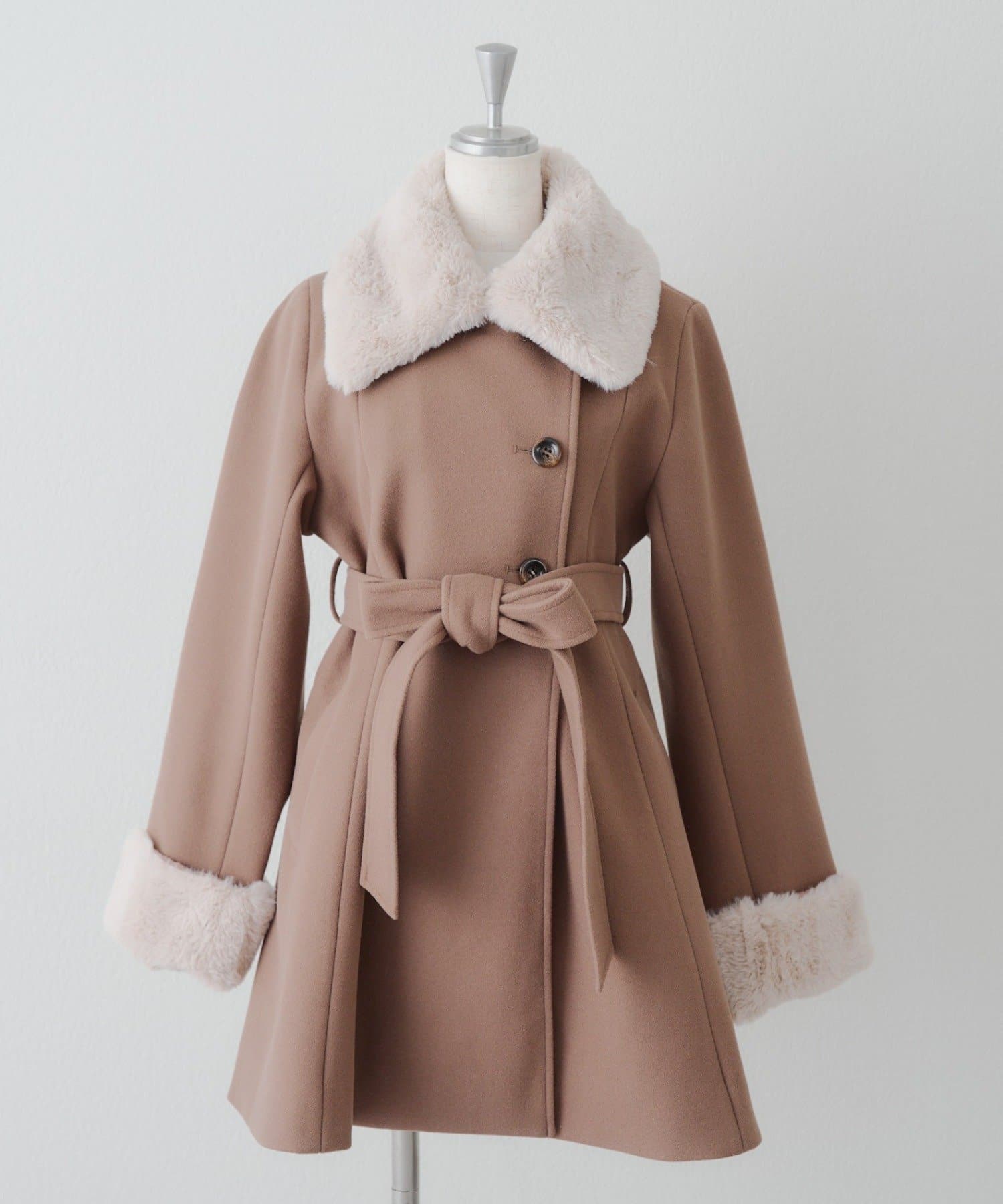 Remind me and forever(リマインドミーアンドフォーエバー) マルチWAYファー付ミドル丈フレアコート