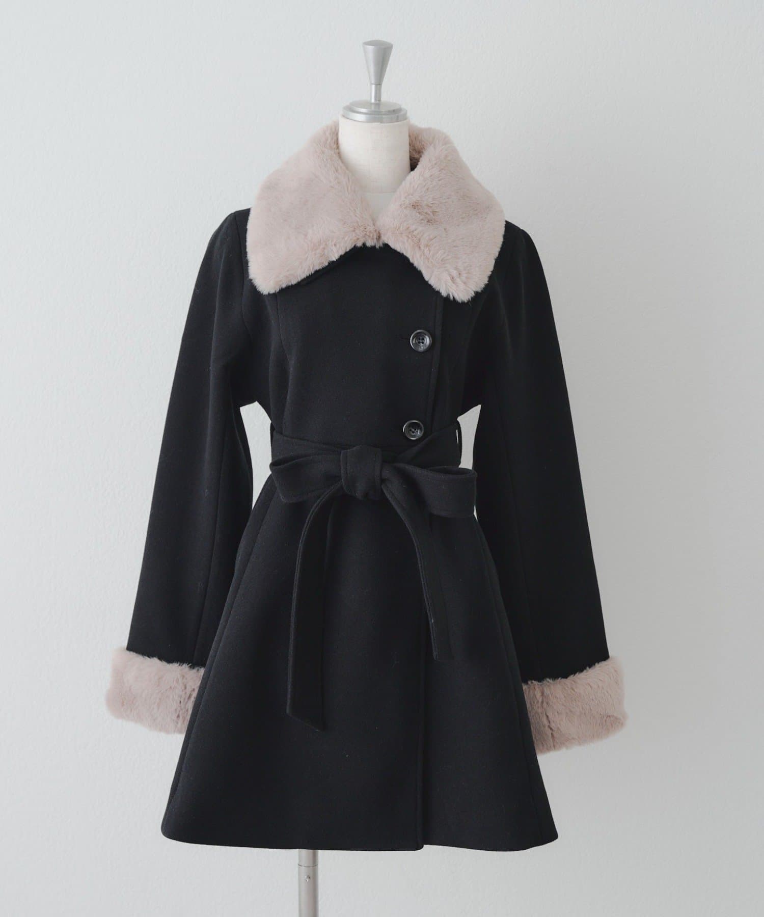 Remind me and forever(リマインドミーアンドフォーエバー) マルチWAYファー付ミドル丈フレアコート