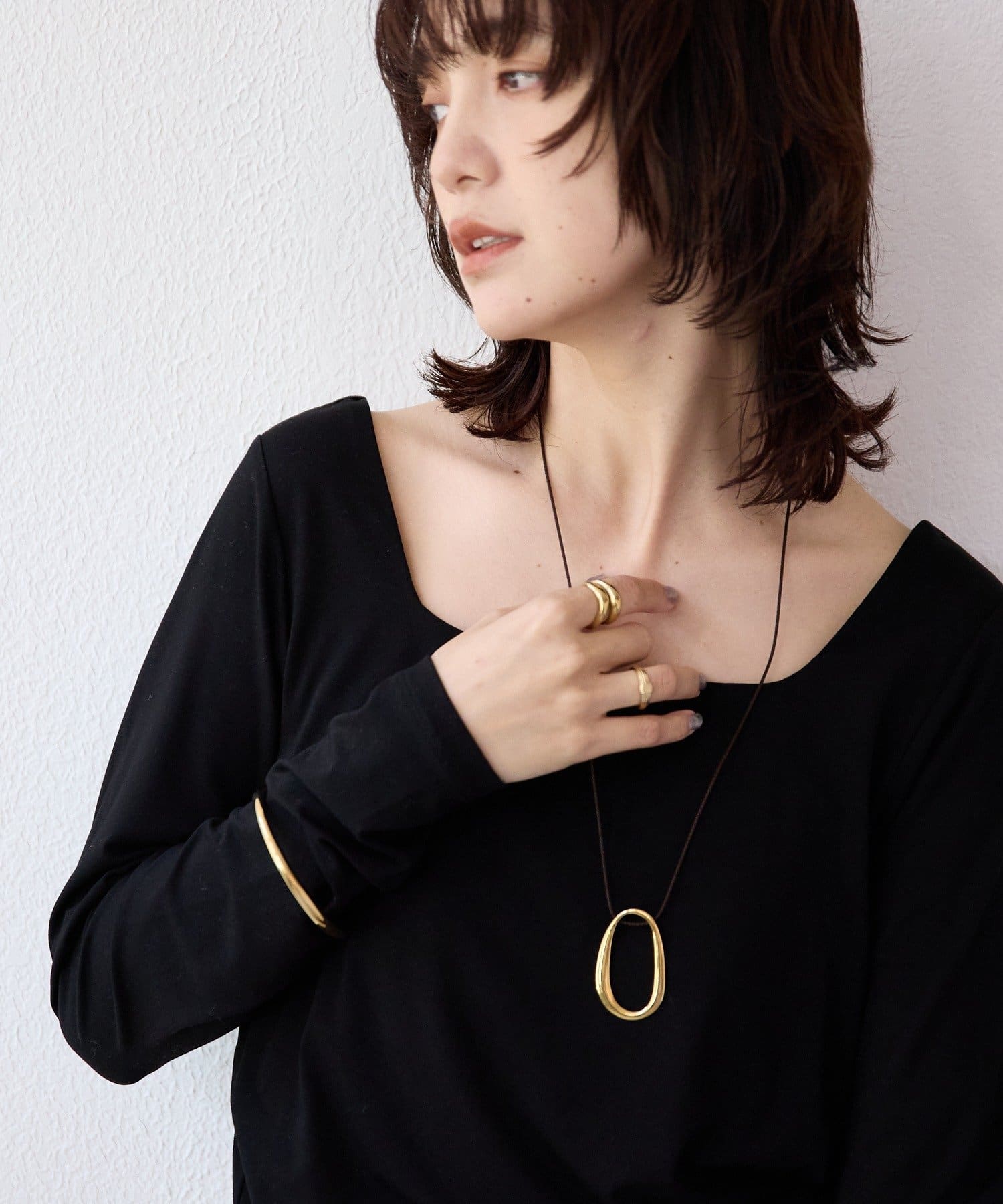 RIVE DROITE(リヴドロワ) 予約【ニットのインナーにも】スクエアネックカットソー