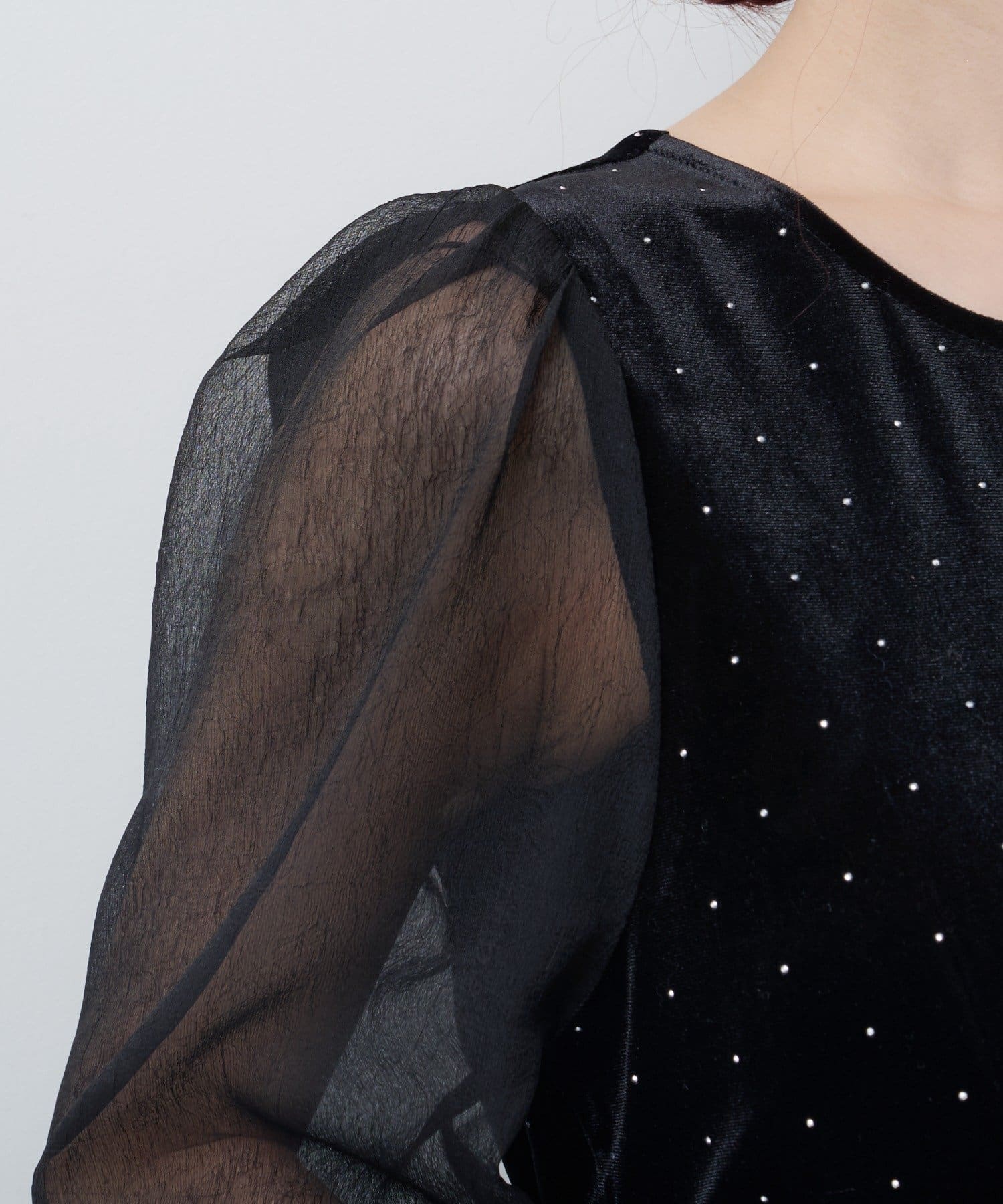 Kastane(カスタネ) 【結婚式/オケージョン/WEB先行】ベロアスタッズワンピース