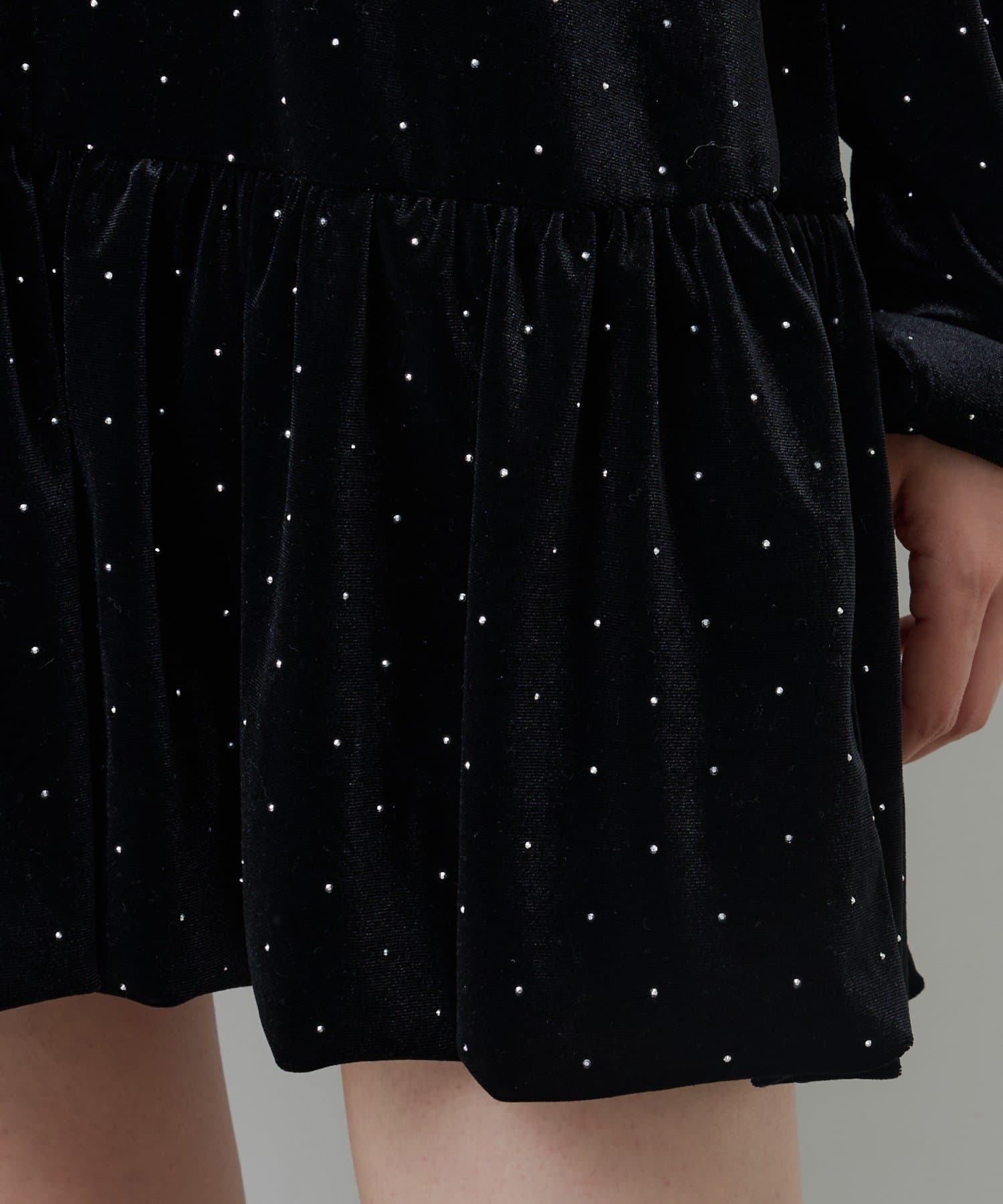 Kastane(カスタネ) 【結婚式/オケージョン】ベロアスタッズミニワンピース