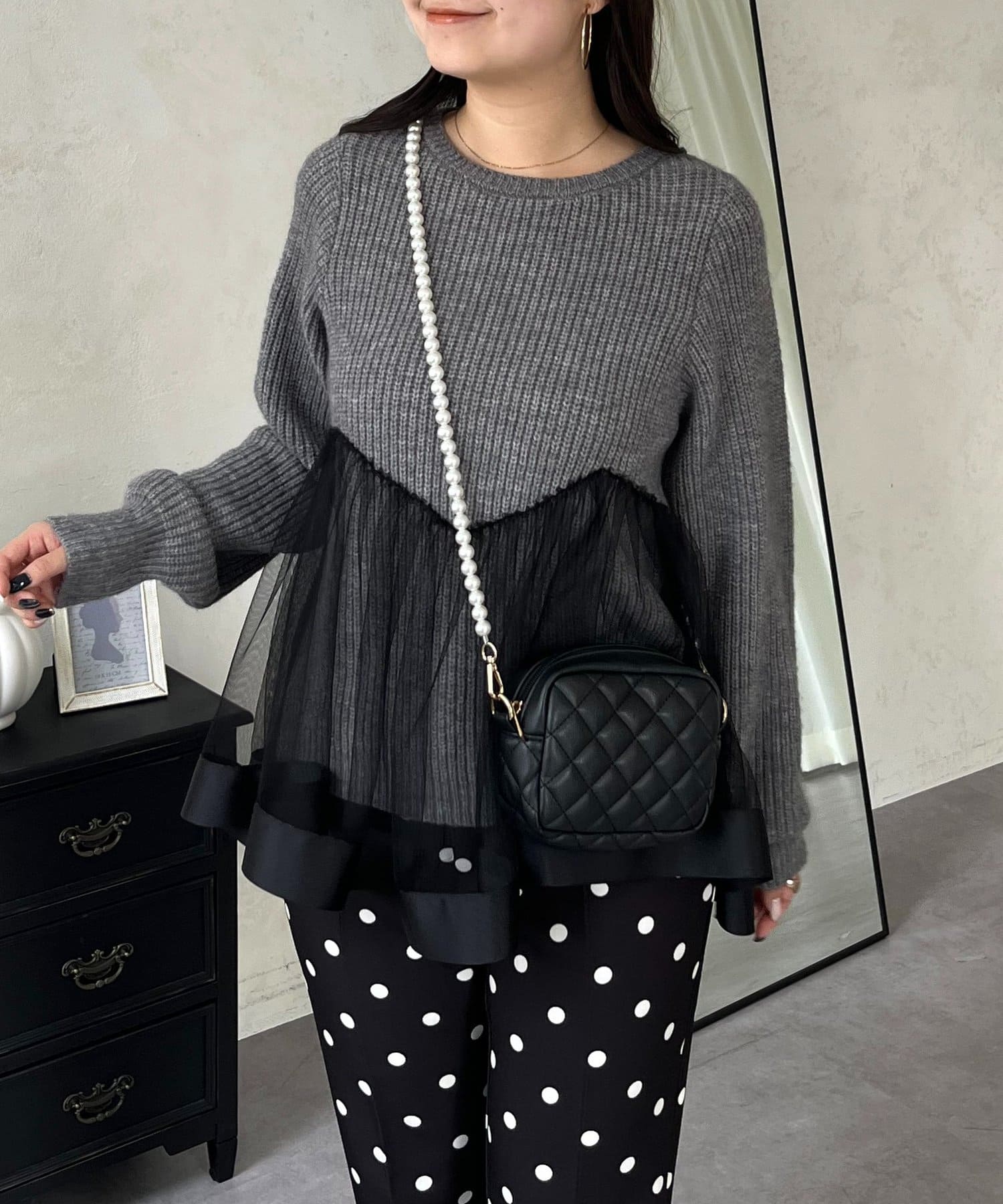 prose verse(プロズヴェール) ウェーブラインチュールレイヤードニット