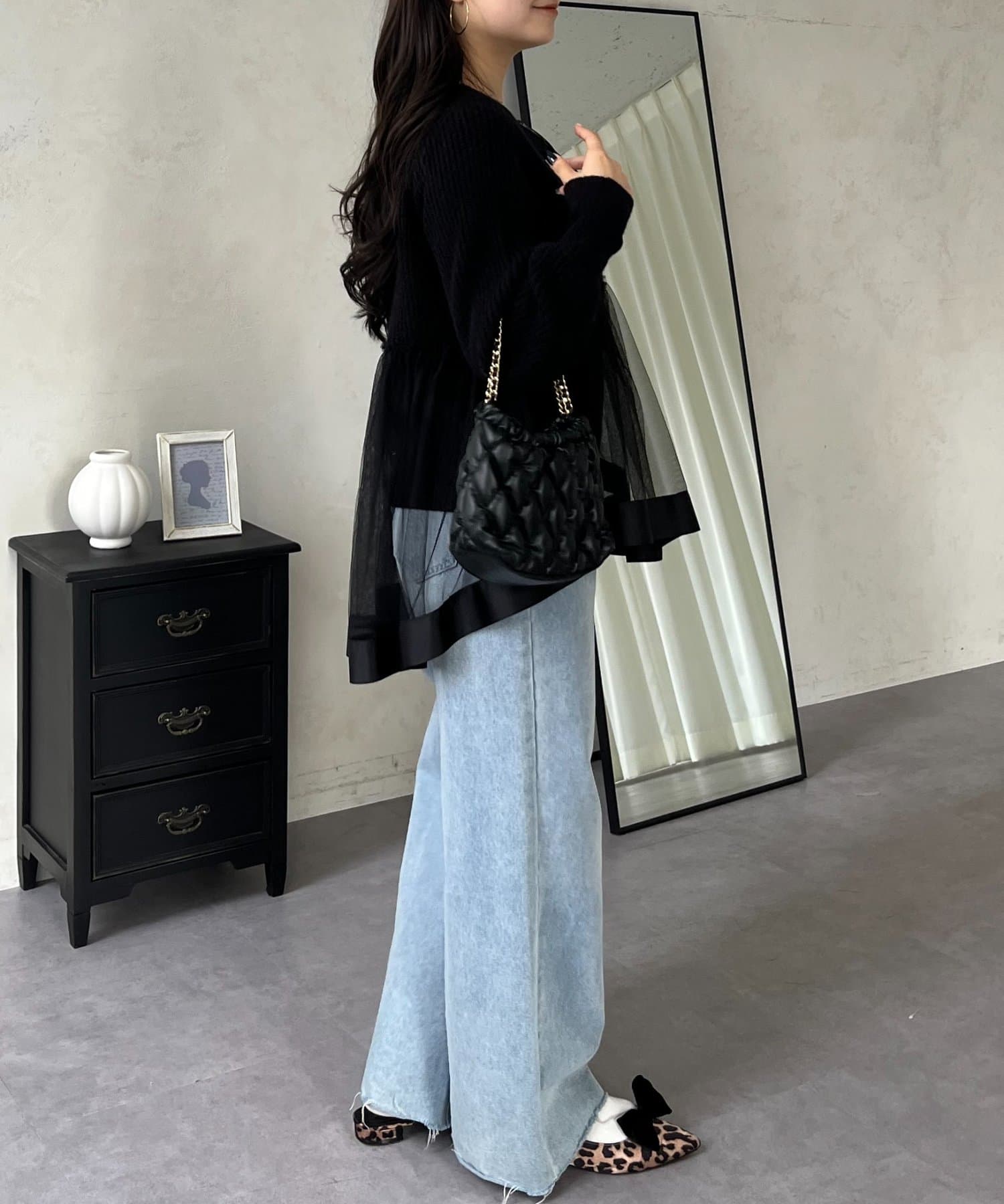 prose verse(プロズヴェール) ウェーブラインチュールレイヤードニット