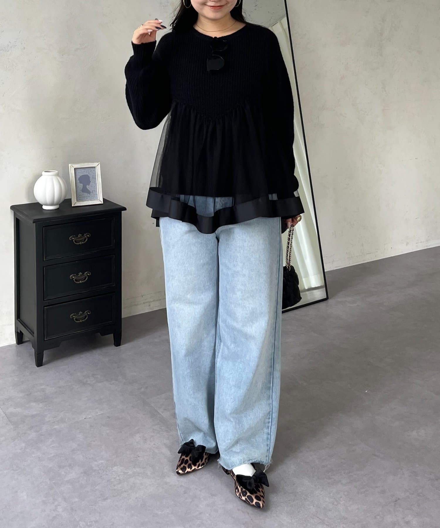 prose verse(プロズヴェール) ウェーブラインチュールレイヤードニット