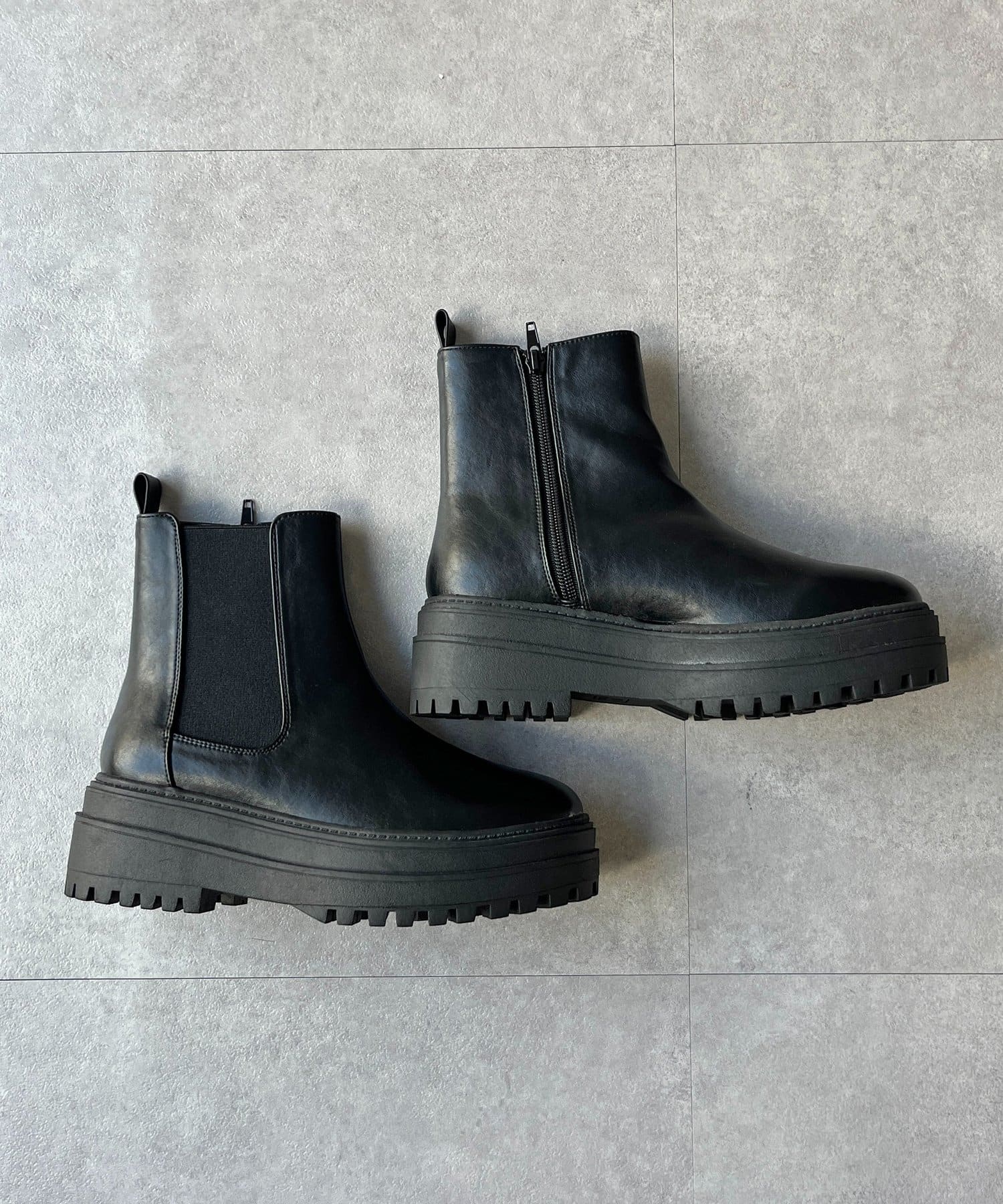 CPCM(シーピーシーエム) 厚底サイドゴアブーツ