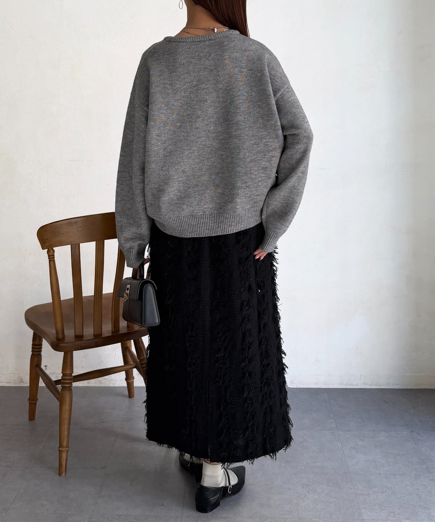 Chez toi(シェトワ) シャギーロゴニットプルオーバー