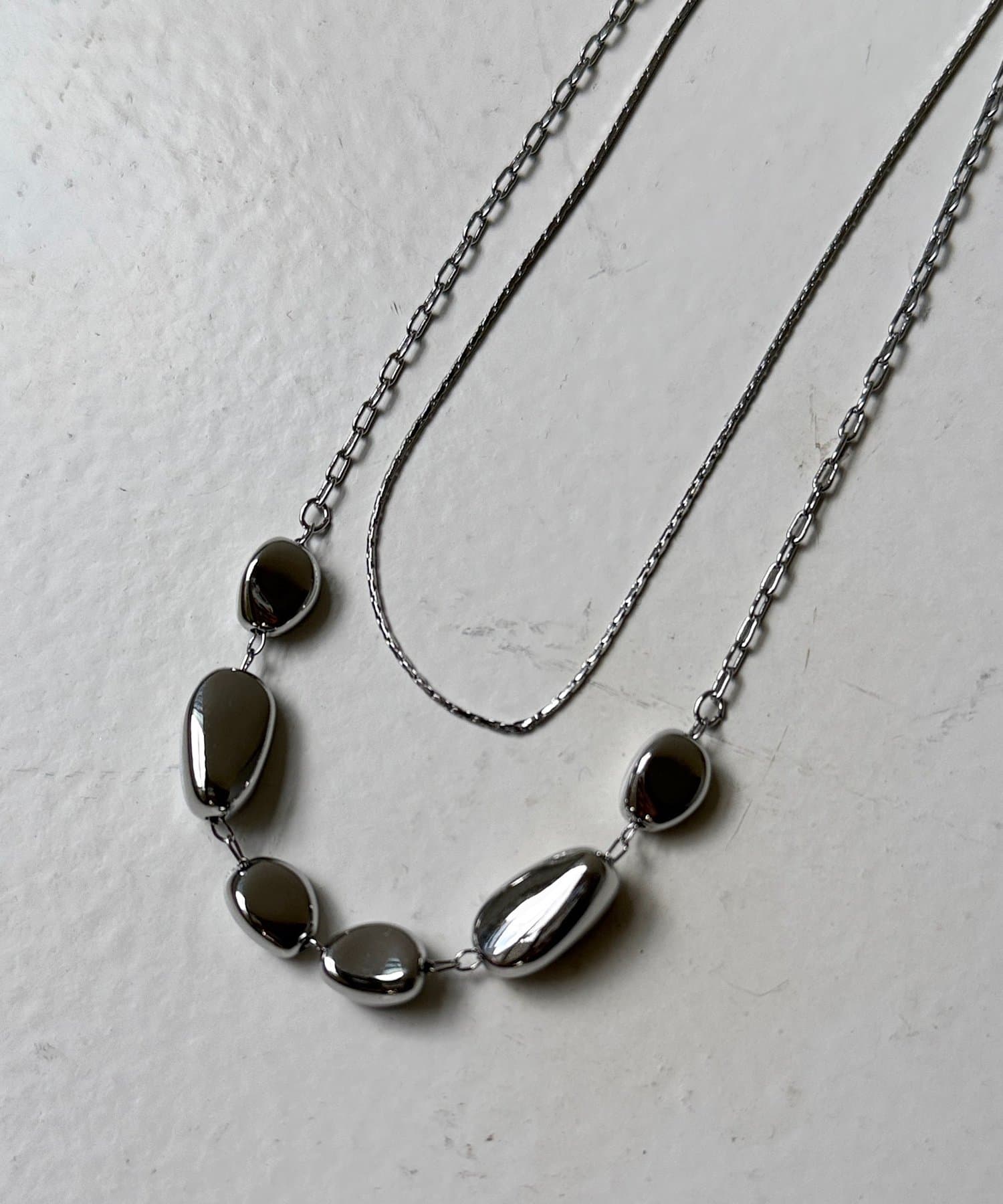 Chez toi(シェトワ) 2連大小ぷっくりネックレス