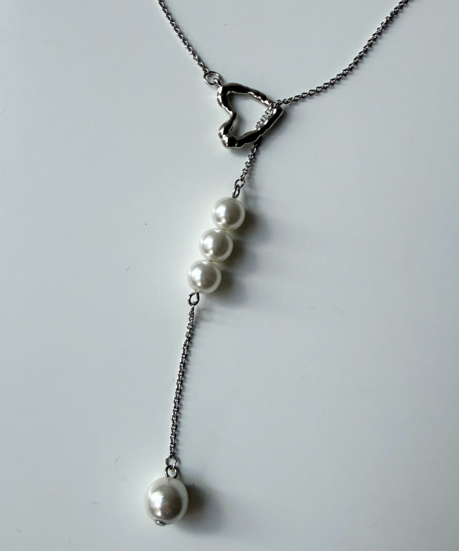 Chez toi(シェトワ) ハートとパールロングネックレス