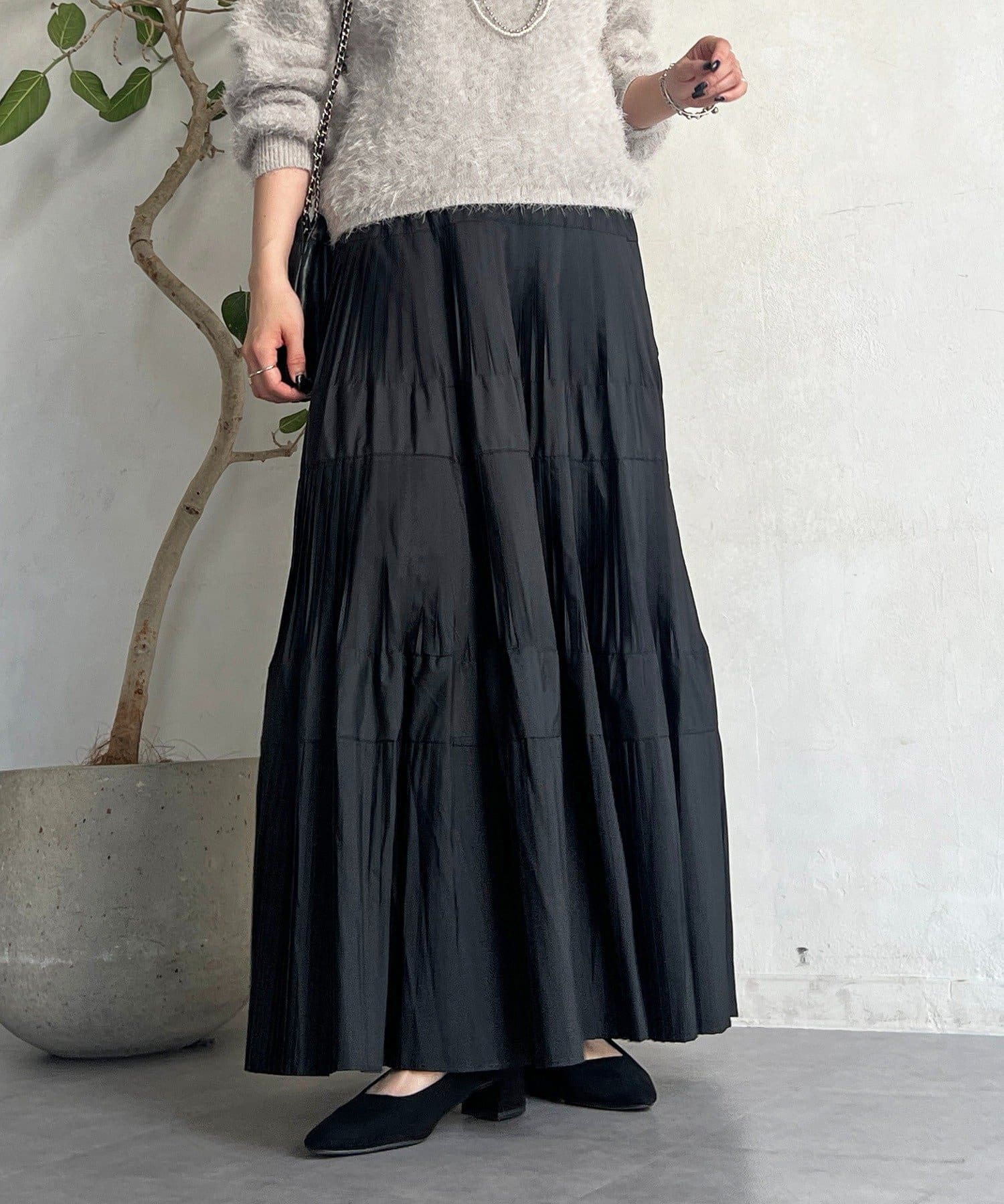 Croisiere(クロジエール) プリーツティアードスカート