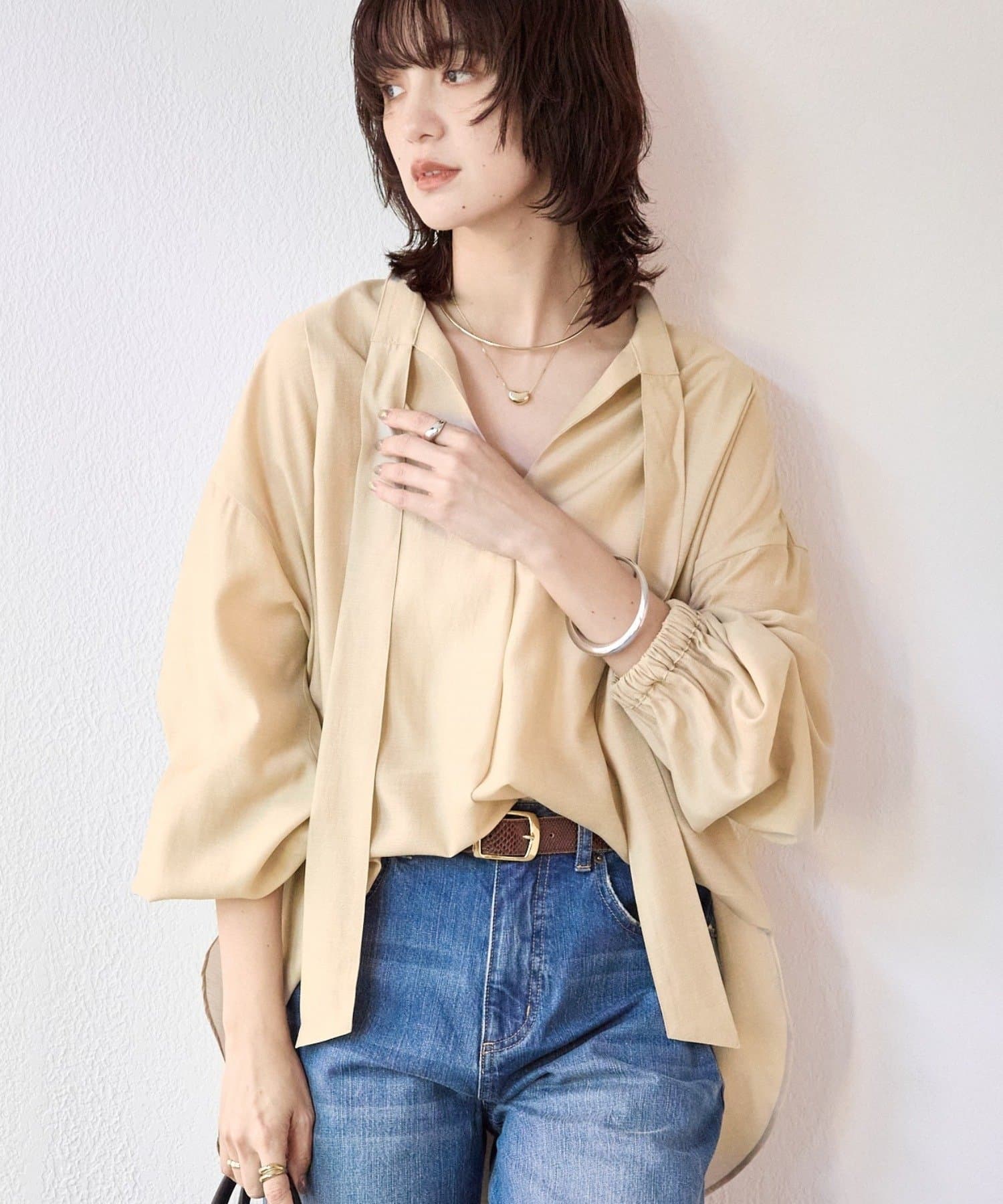 RIVE DROITE(リヴドロワ) 予約【オンオフ使える】ナロータイブラウス