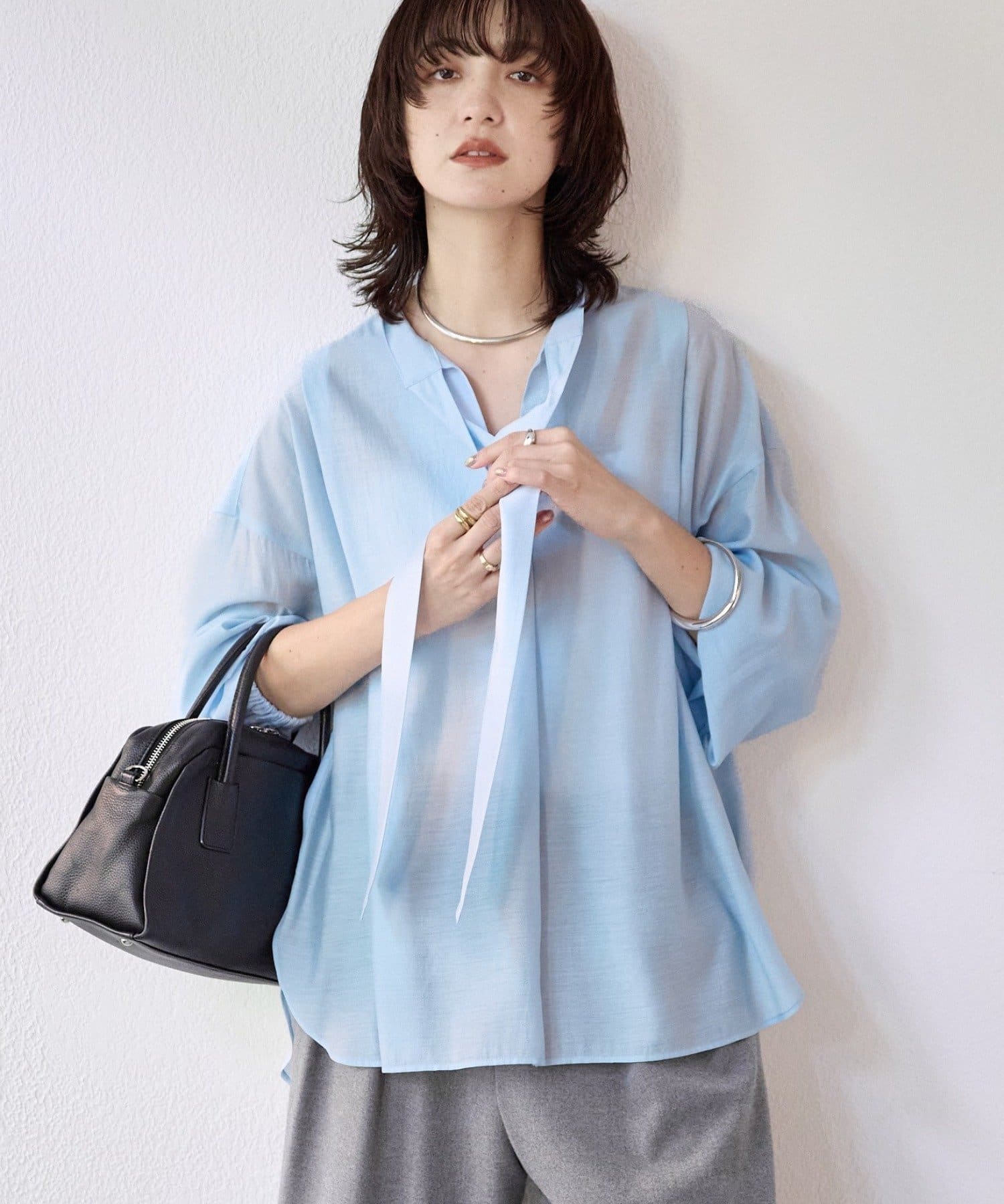 RIVE DROITE(リヴドロワ) 予約【オンオフ使える】ナロータイブラウス