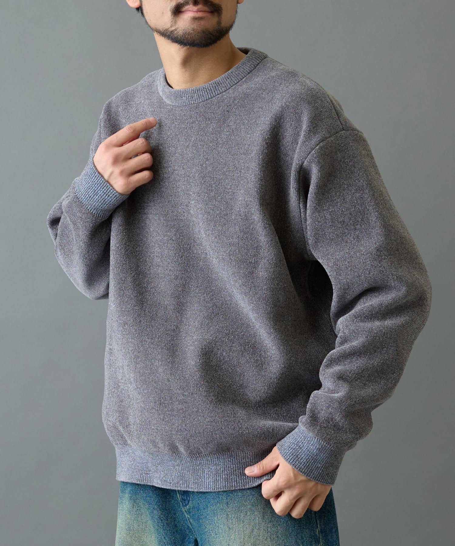 COLONY 2139(コロニー トゥーワンスリーナイン) スウェットライク配色モールニット