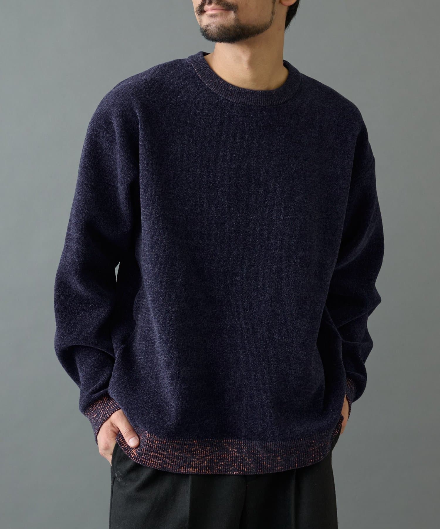 COLONY 2139(コロニー トゥーワンスリーナイン) スウェットライク配色モールニット