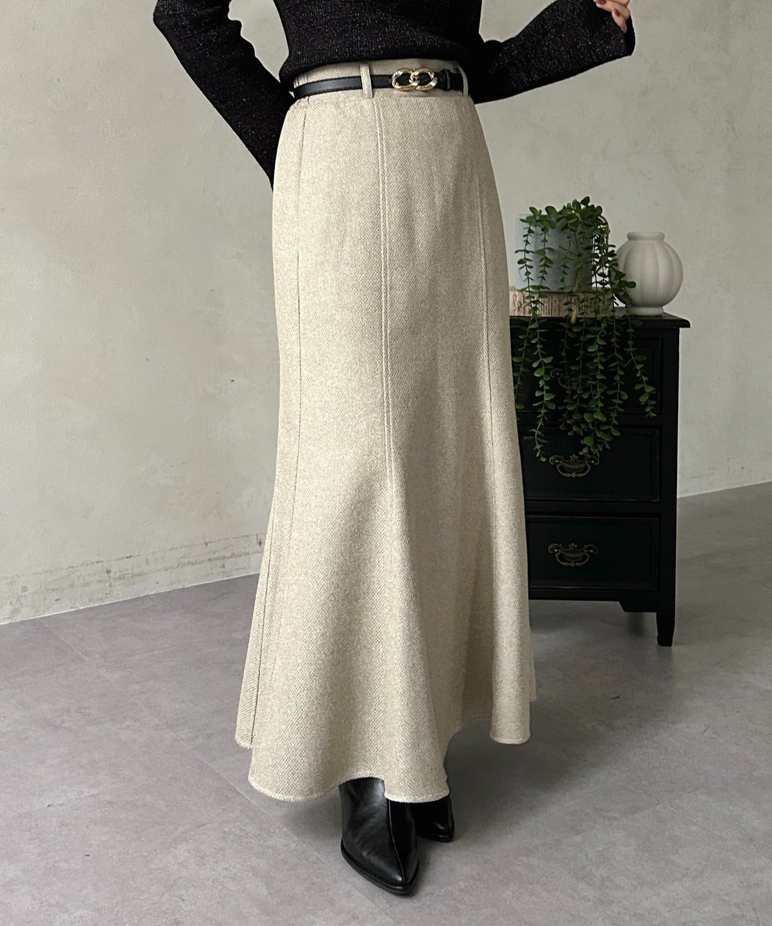 Thevon.(ゼヴォン) ツイードマーメイドスカート