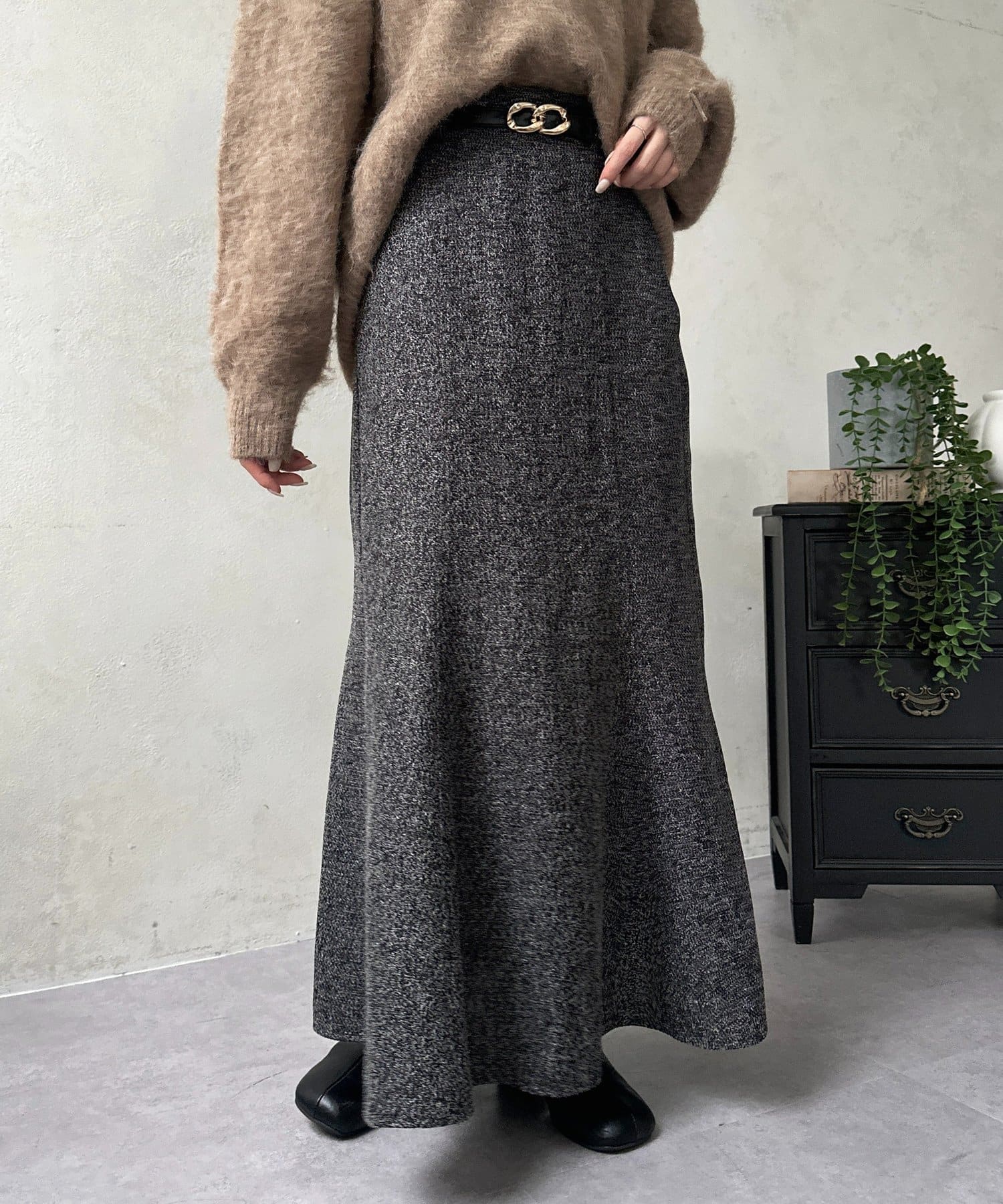 Thevon.(ゼヴォン) ツイードマーメイドスカート