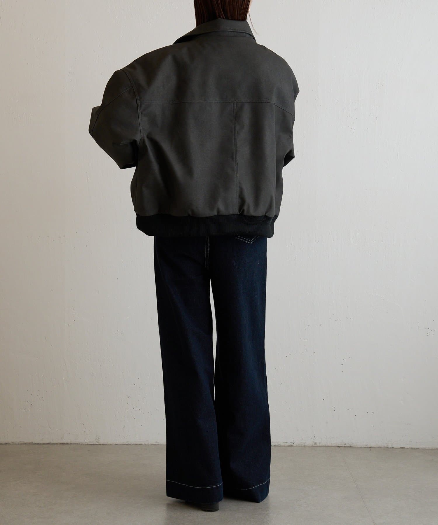 -goocy-(グーシー) 2WAYカラー中綿合皮ブルゾン