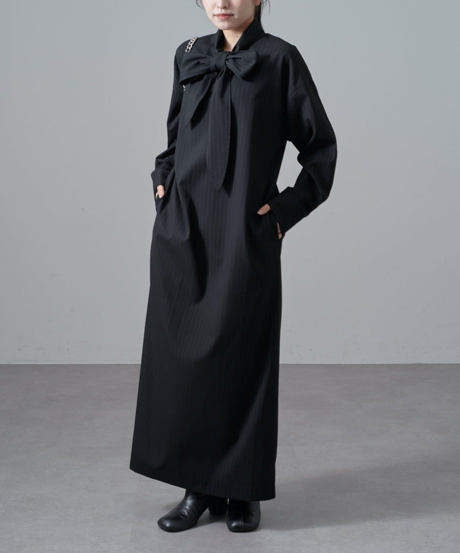 Lui's(ルイス) ストライプボウタイワンピース