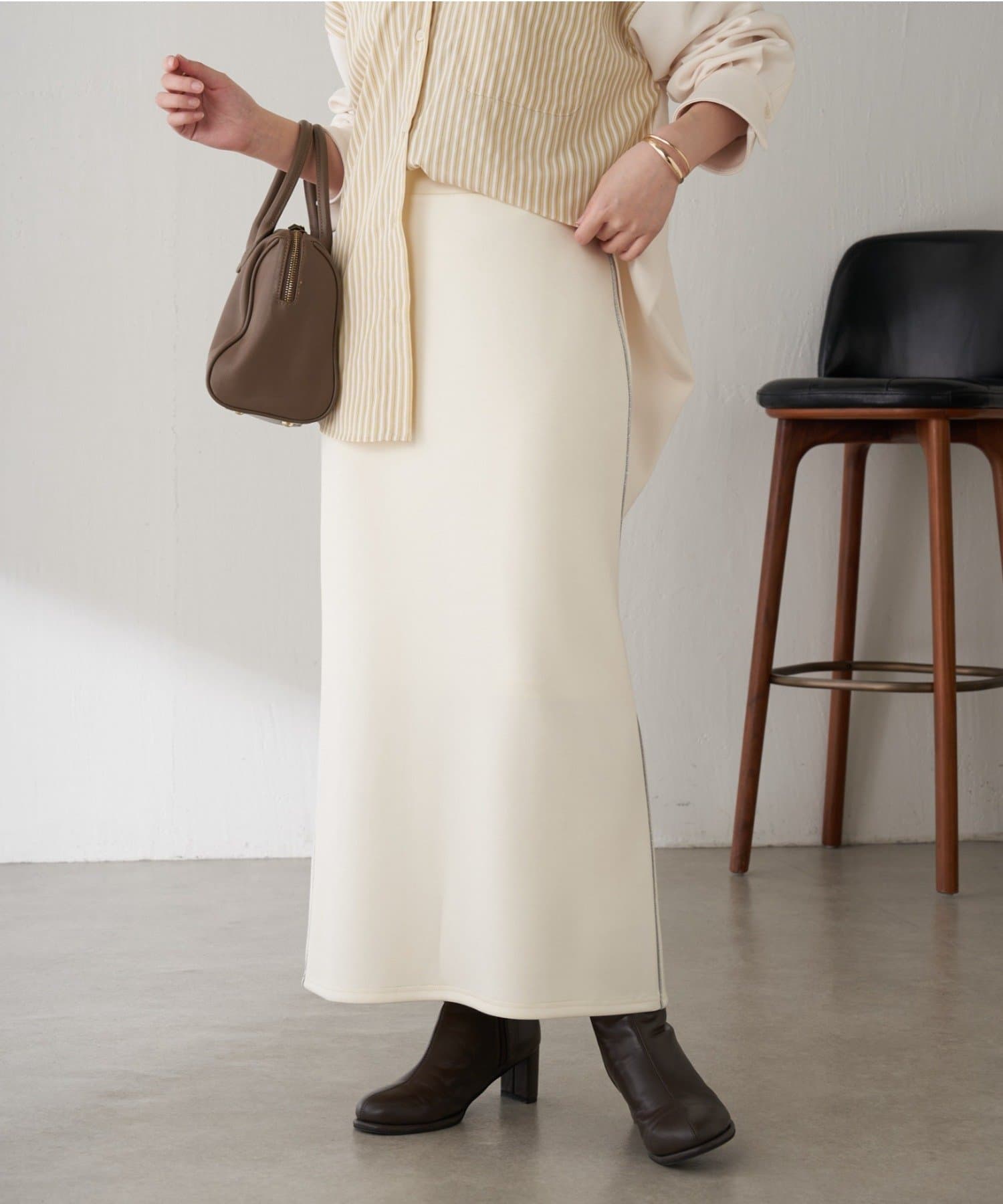 COLLAGE GALLARDAGALANTE(コラージュ ガリャルダガランテ) 【伸縮性◎】サイドラメダンボールタイトスカート/セレモニー