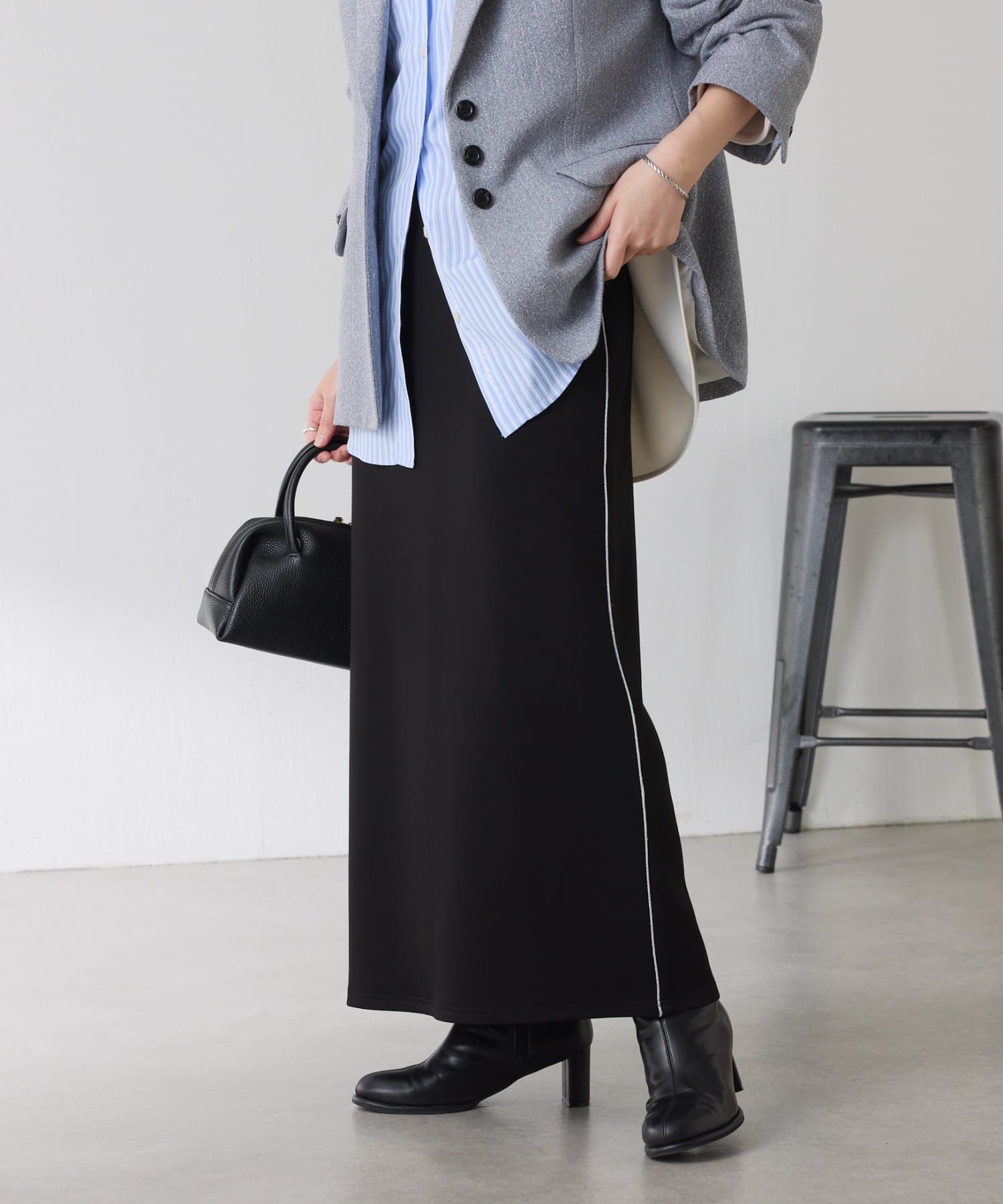 COLLAGE GALLARDAGALANTE(コラージュ ガリャルダガランテ) 【伸縮性◎】サイドラメダンボールタイトスカート/セレモニー