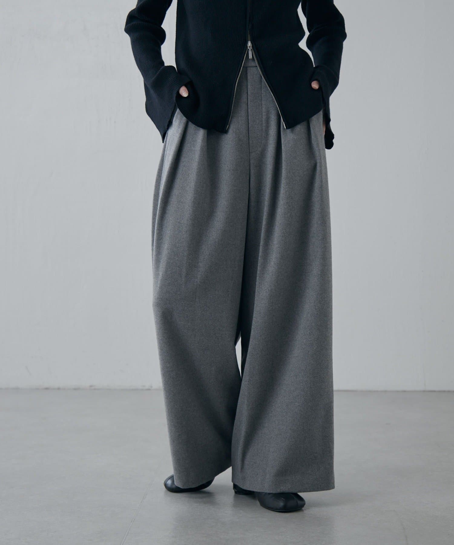 Lui's(ルイス) ソフトフランネル2WAYタックワイドパンツ