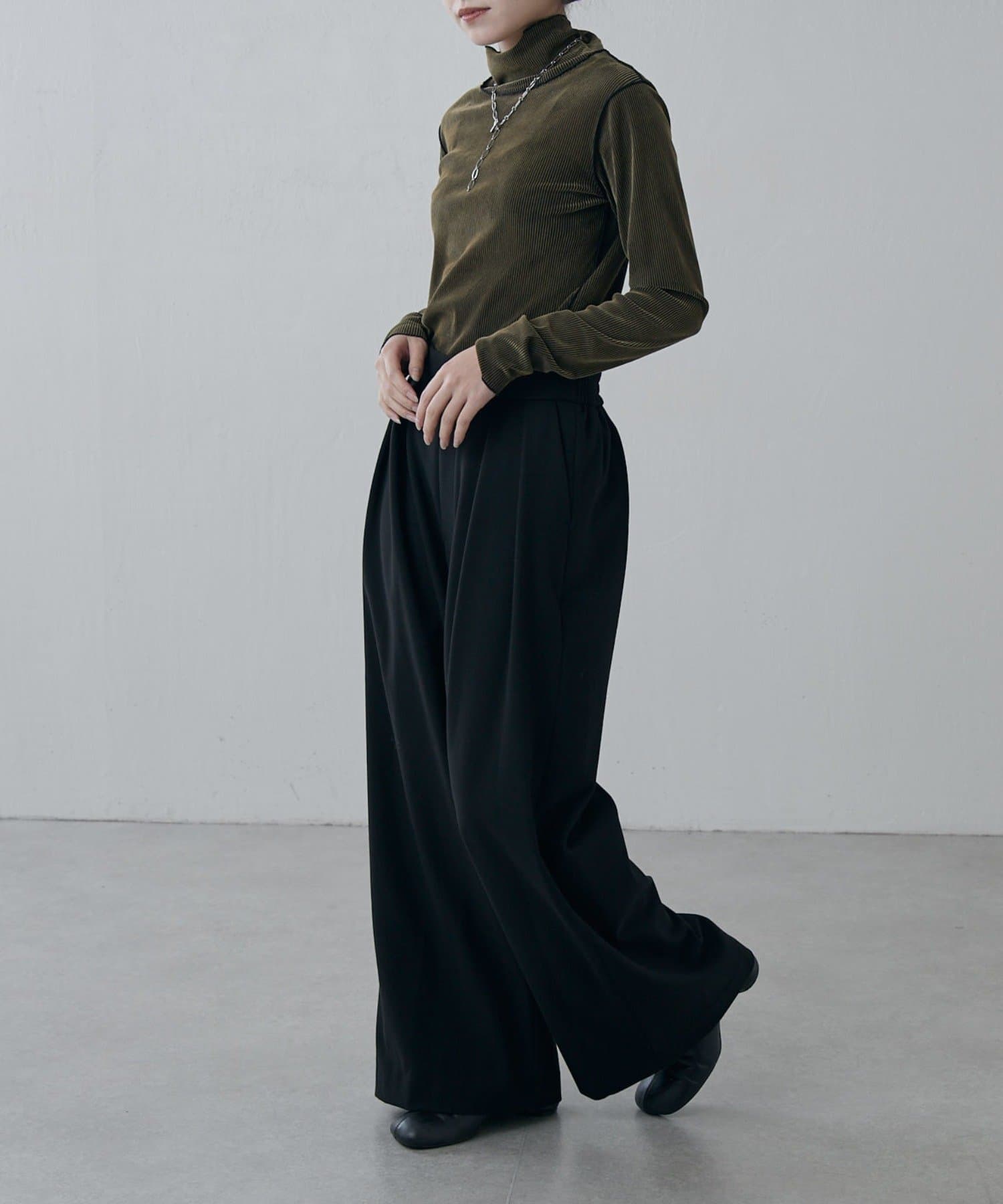 Lui's(ルイス) ソフトフランネル2WAYタックワイドパンツ