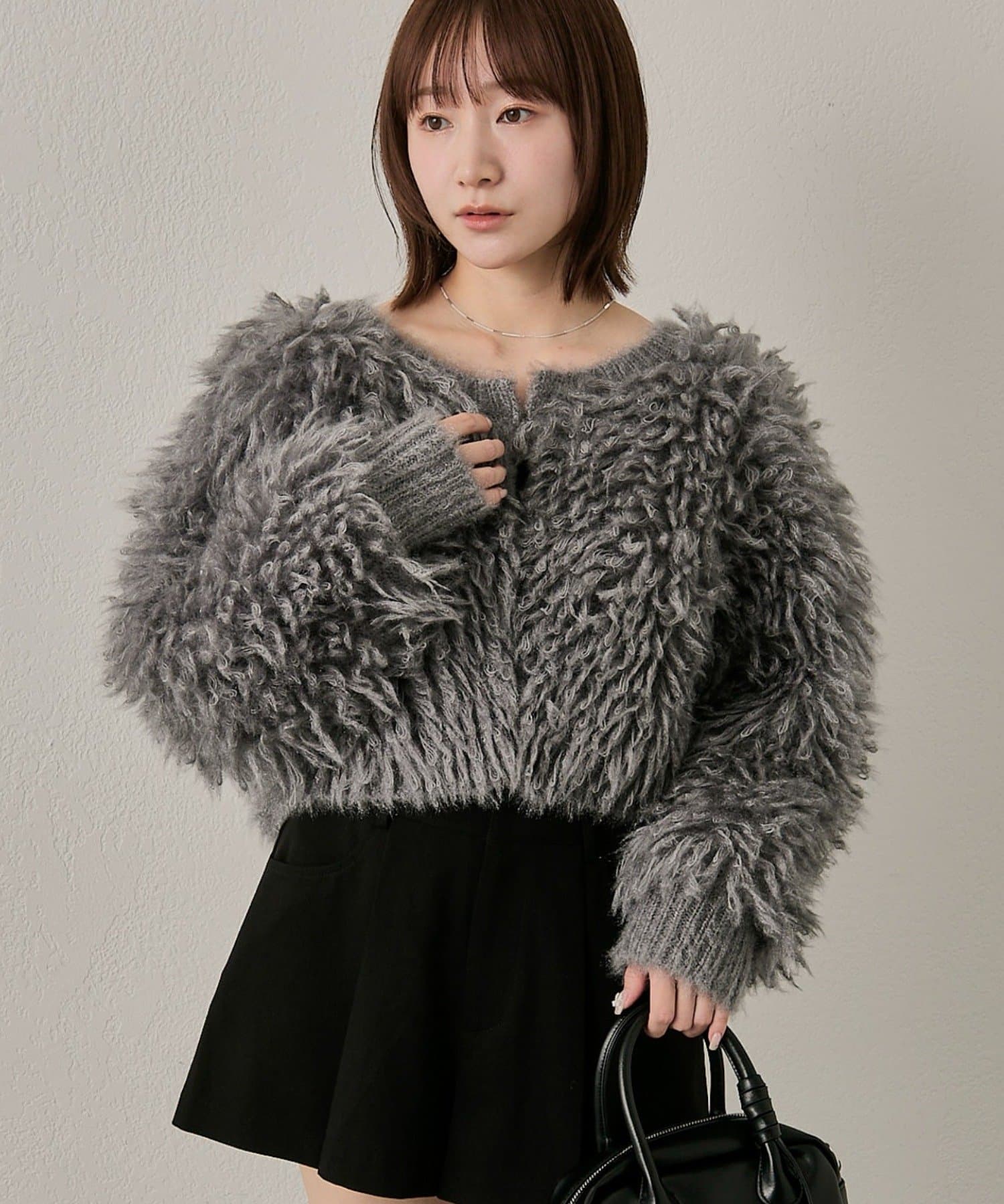 mline(エムライン) [mline]【前後2WAY】ループショート カーディガン