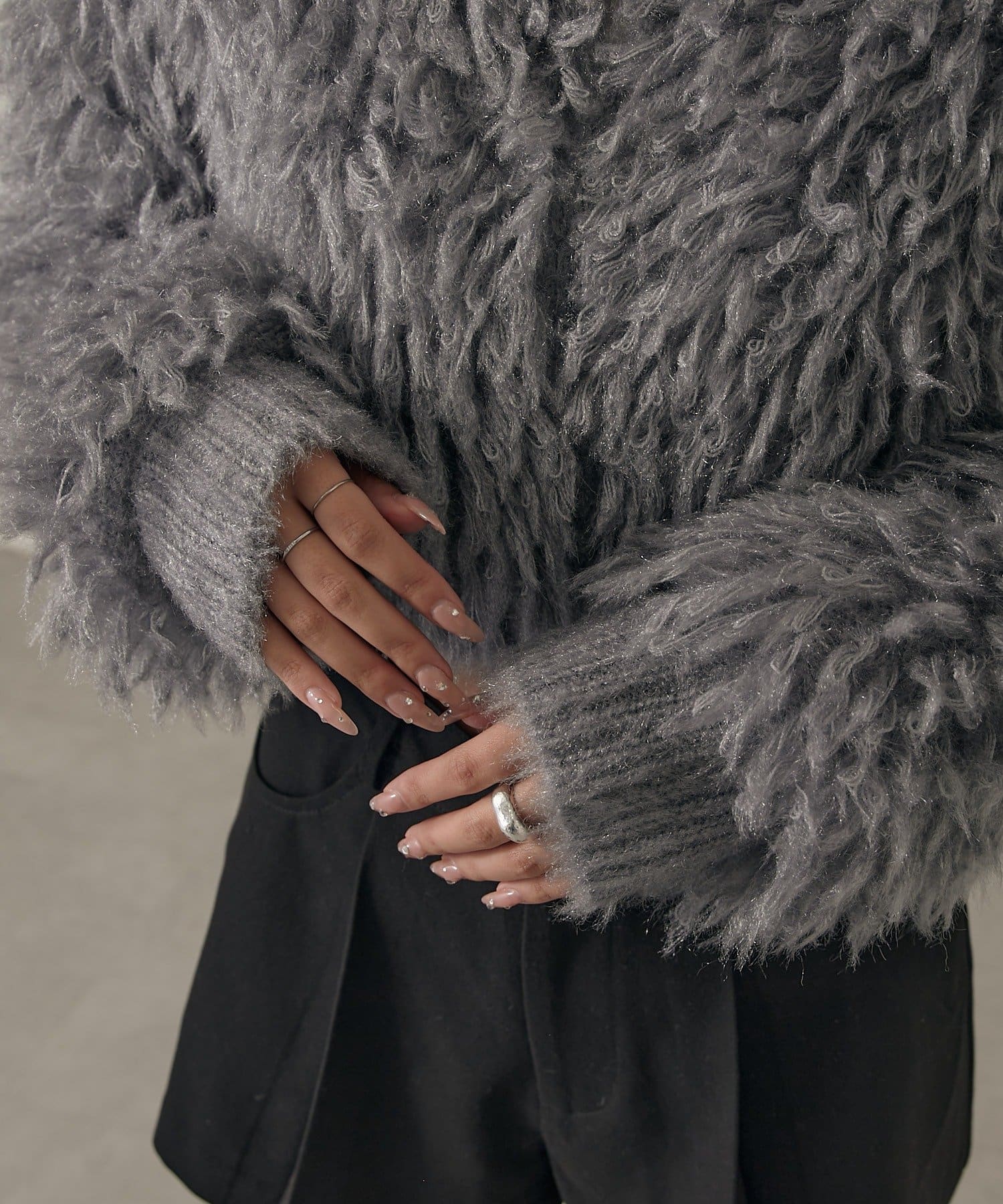 mline(エムライン) [mline]【前後2WAY】ループショート カーディガン