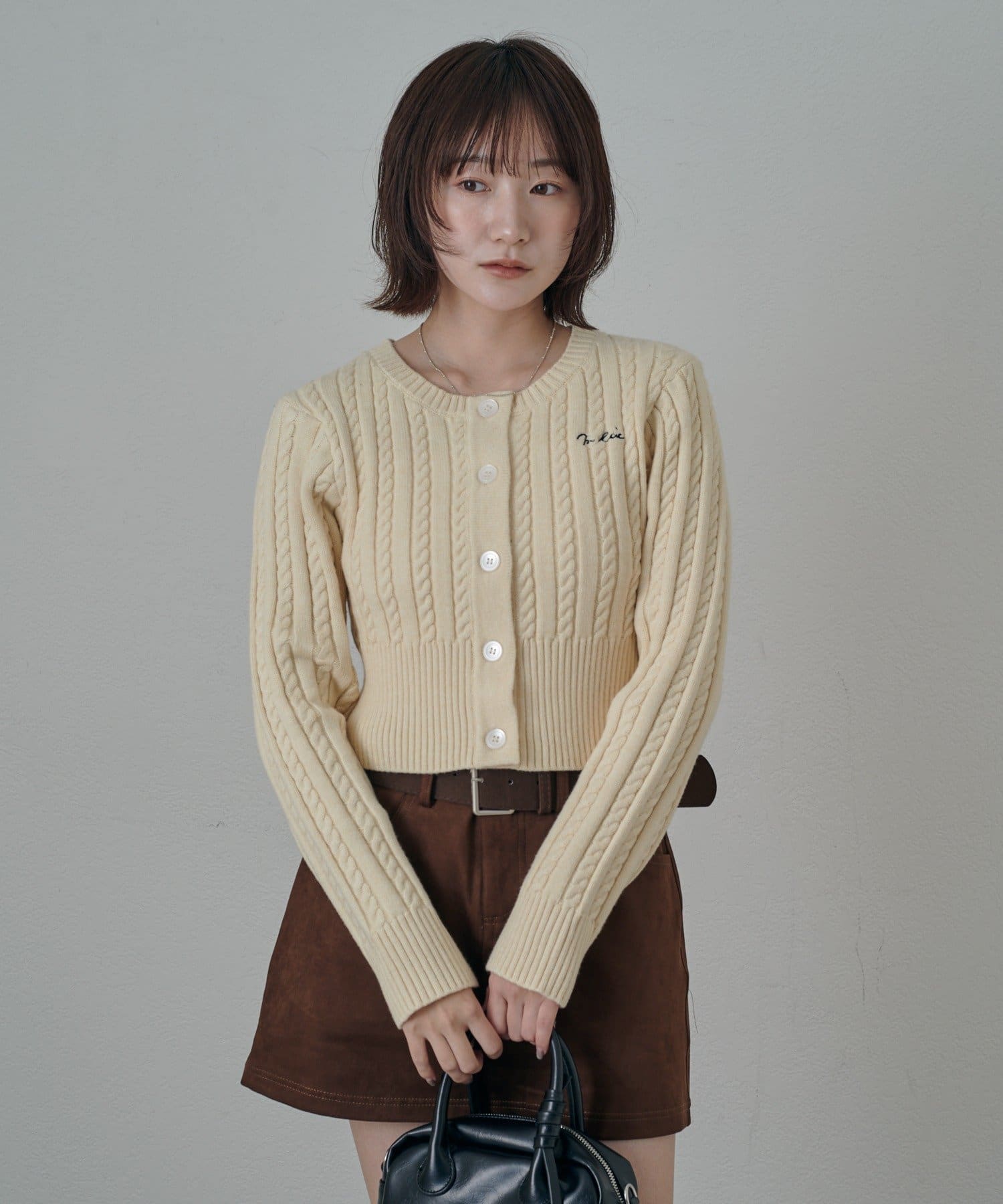 mline(エムライン) [mline]ケーブルロゴ ショートカーディガン