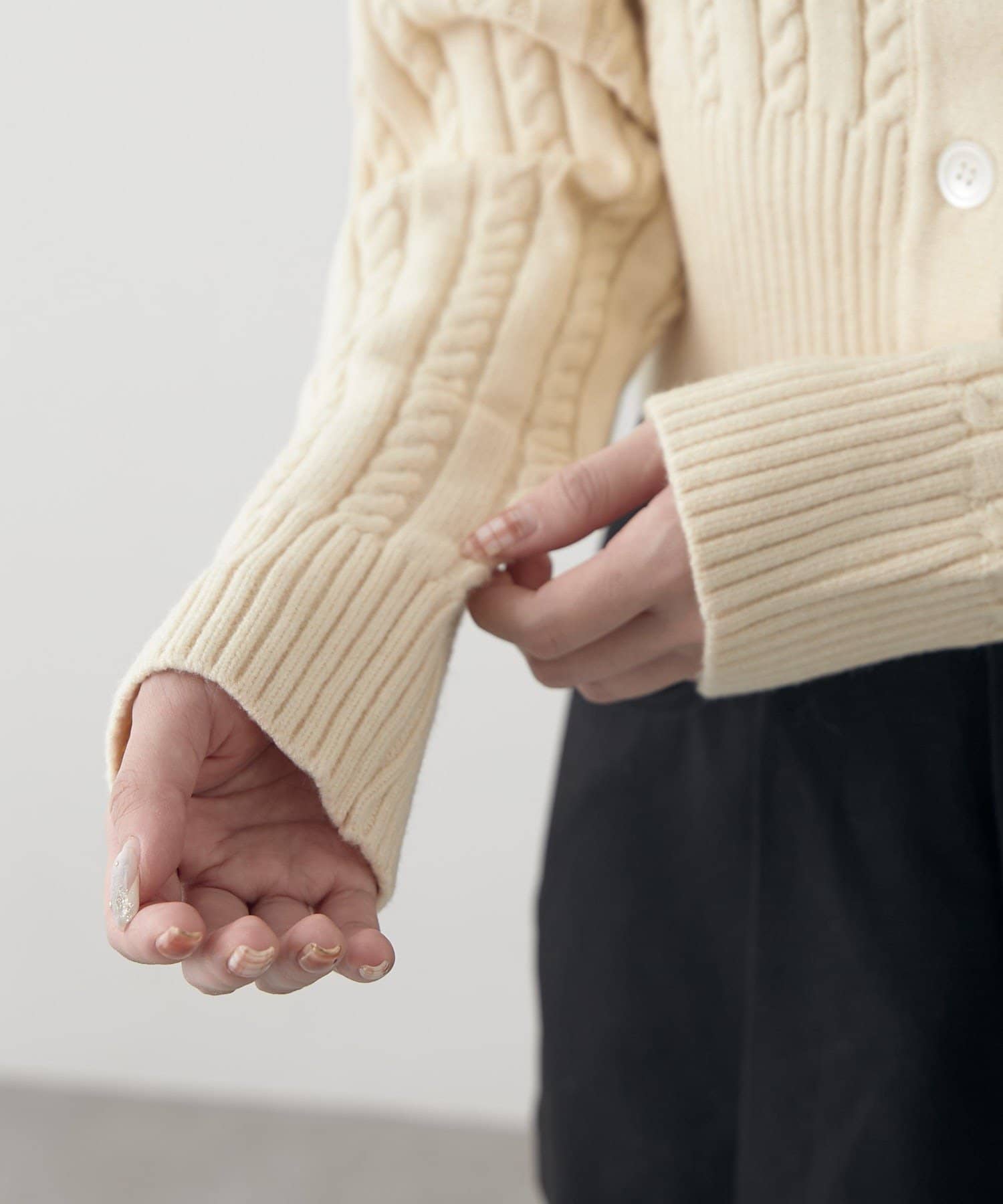 mline(エムライン) [mline]ケーブルロゴ ショートカーディガン